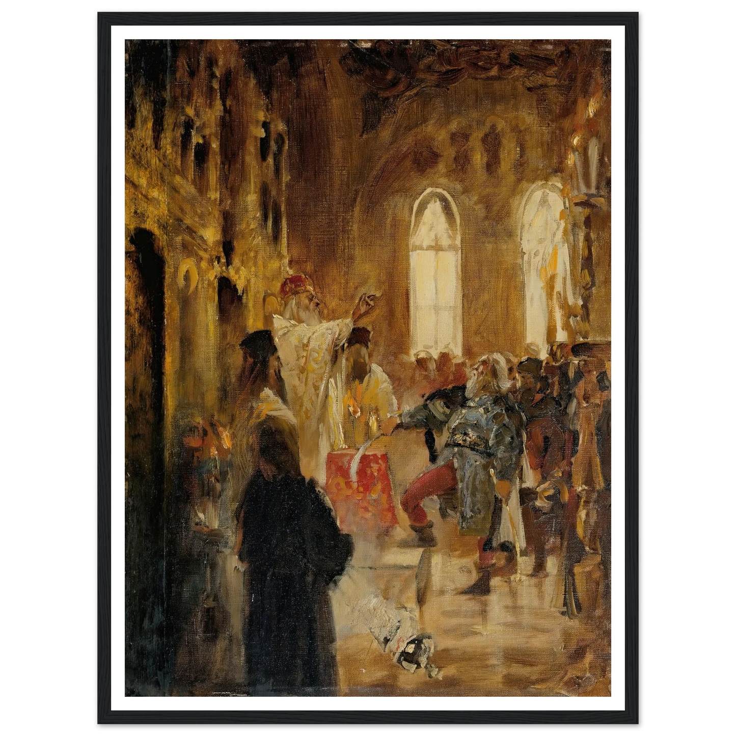 Krönungsszene Art Print | Jan Matejko - Framed Poster - 30x40 cm / 12x16″ - Black frame