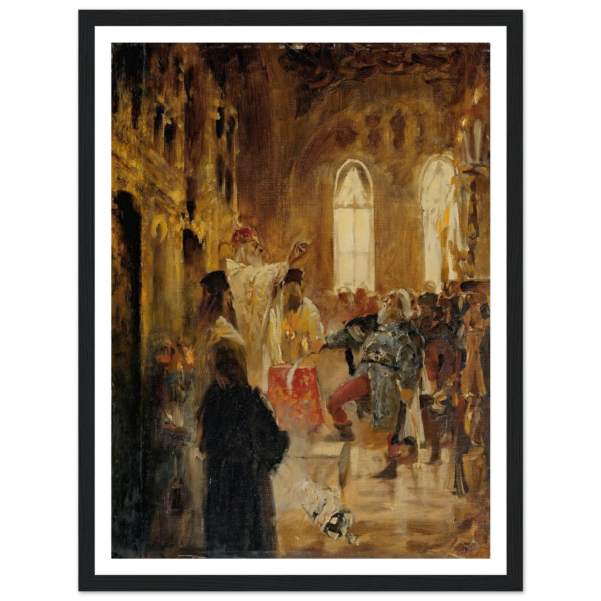 Krönungsszene Art Print | Jan Matejko - Framed Poster - 30x40 cm / 12x16″ - Black frame