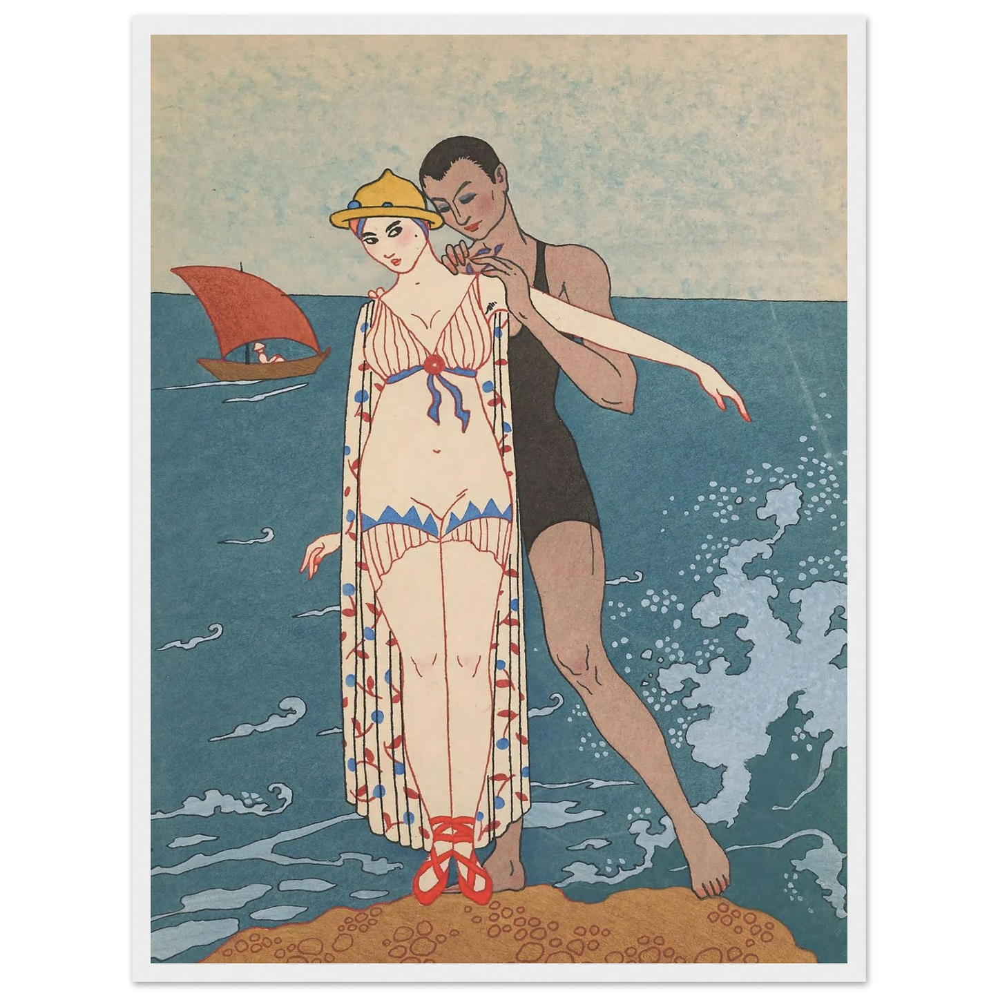 L’ Ilot (1914) Art Print | George Barbier - Framed Poster - 30x40 cm / 12x16″ - Black frame