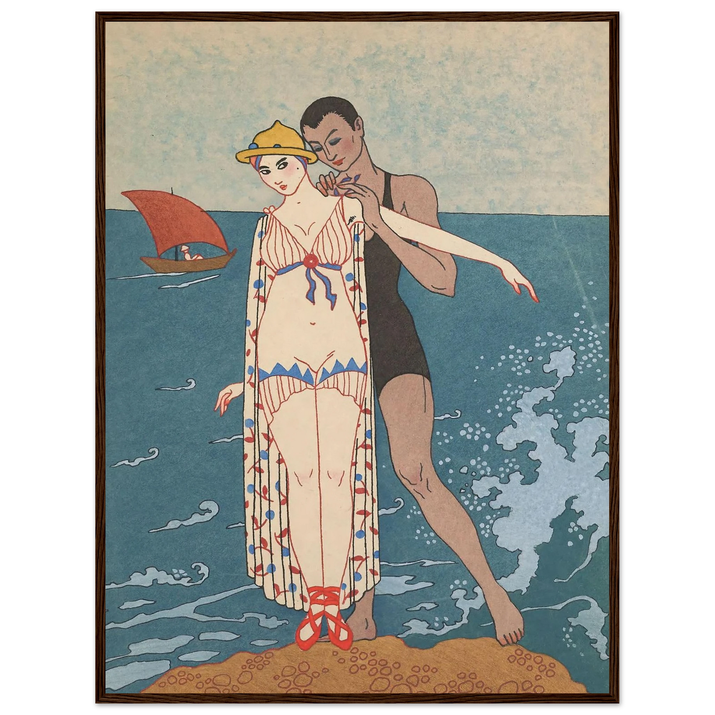 L’ Ilot (1914) Art Print | George Barbier - Framed Poster - 30x40 cm / 12x16″ - Black frame