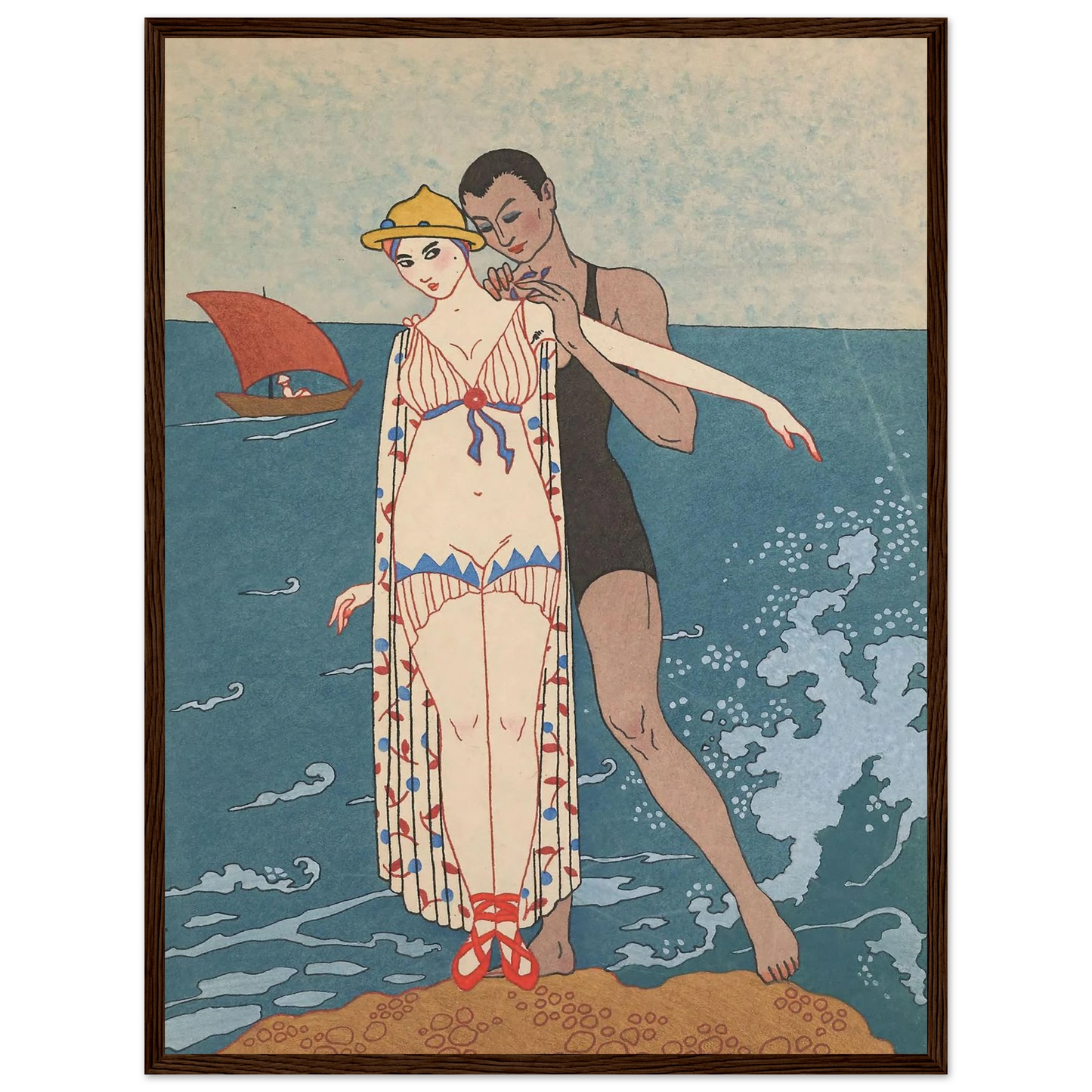 L’ Ilot (1914) Art Print | George Barbier - Framed Poster - 30x40 cm / 12x16″ - Black frame