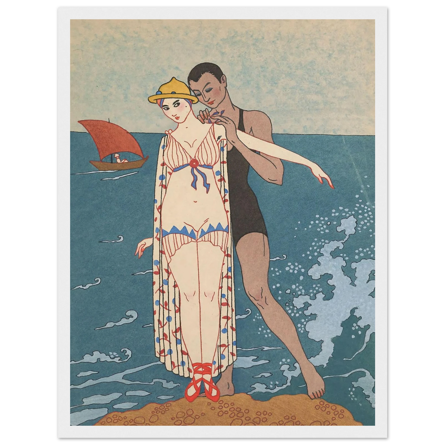 L’ Ilot (1914) Art Print | George Barbier - Framed Poster - 30x40 cm / 12x16″ - Black frame