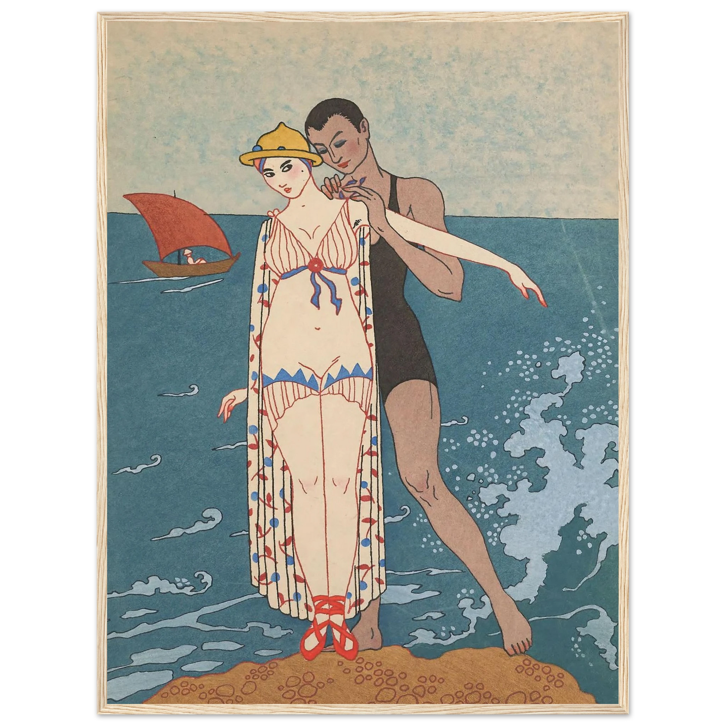 L’ Ilot (1914) Art Print | George Barbier - Framed Poster - 30x40 cm / 12x16″ - Black frame