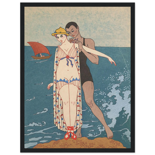L’ Ilot (1914) Art Print | George Barbier - Framed Poster - 30x40 cm / 12x16″ - Black frame