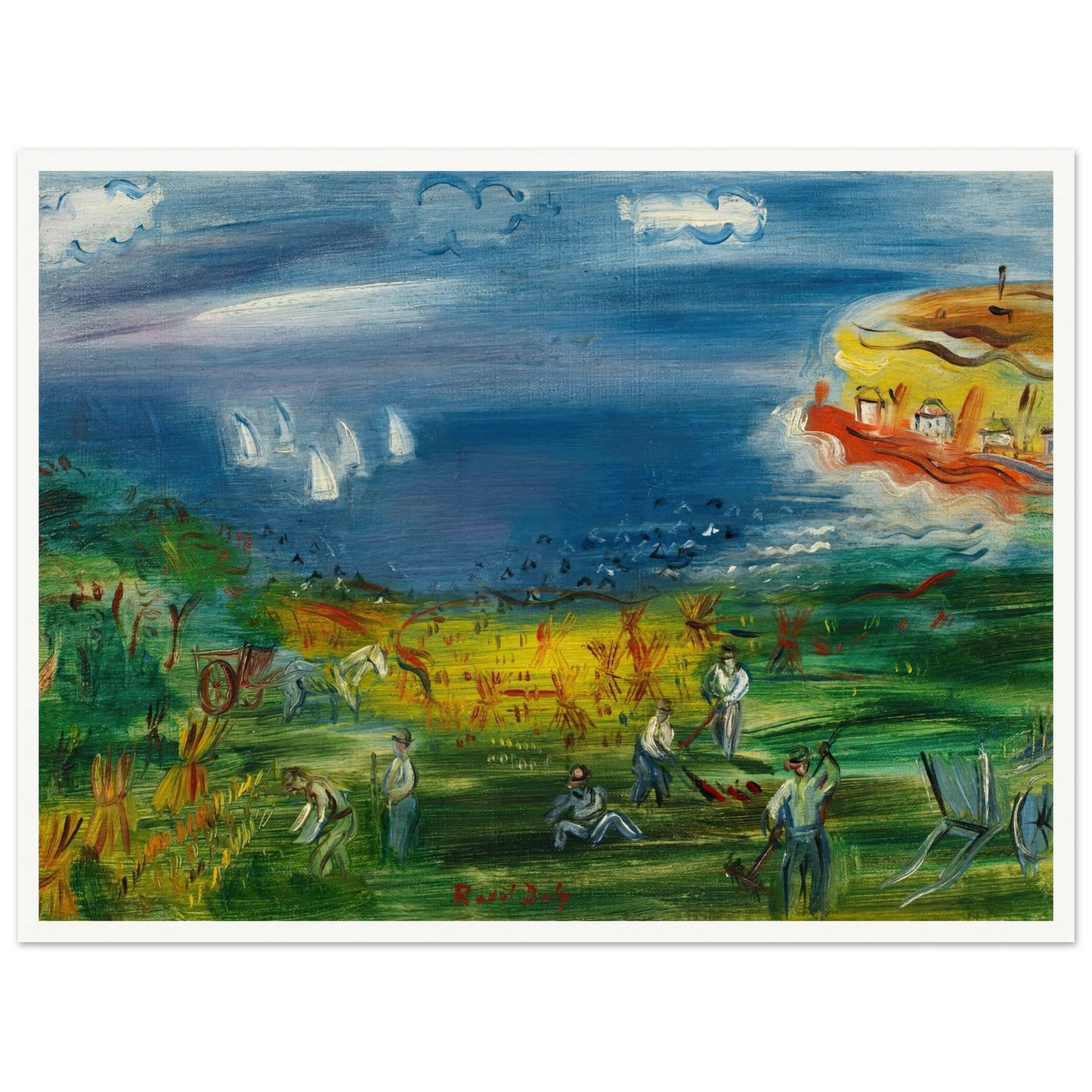 La baie de Sainte-Adresse Art Print | Raoul Dufy - Framed Poster - 30x40 cm / 12x16″ - Black frame