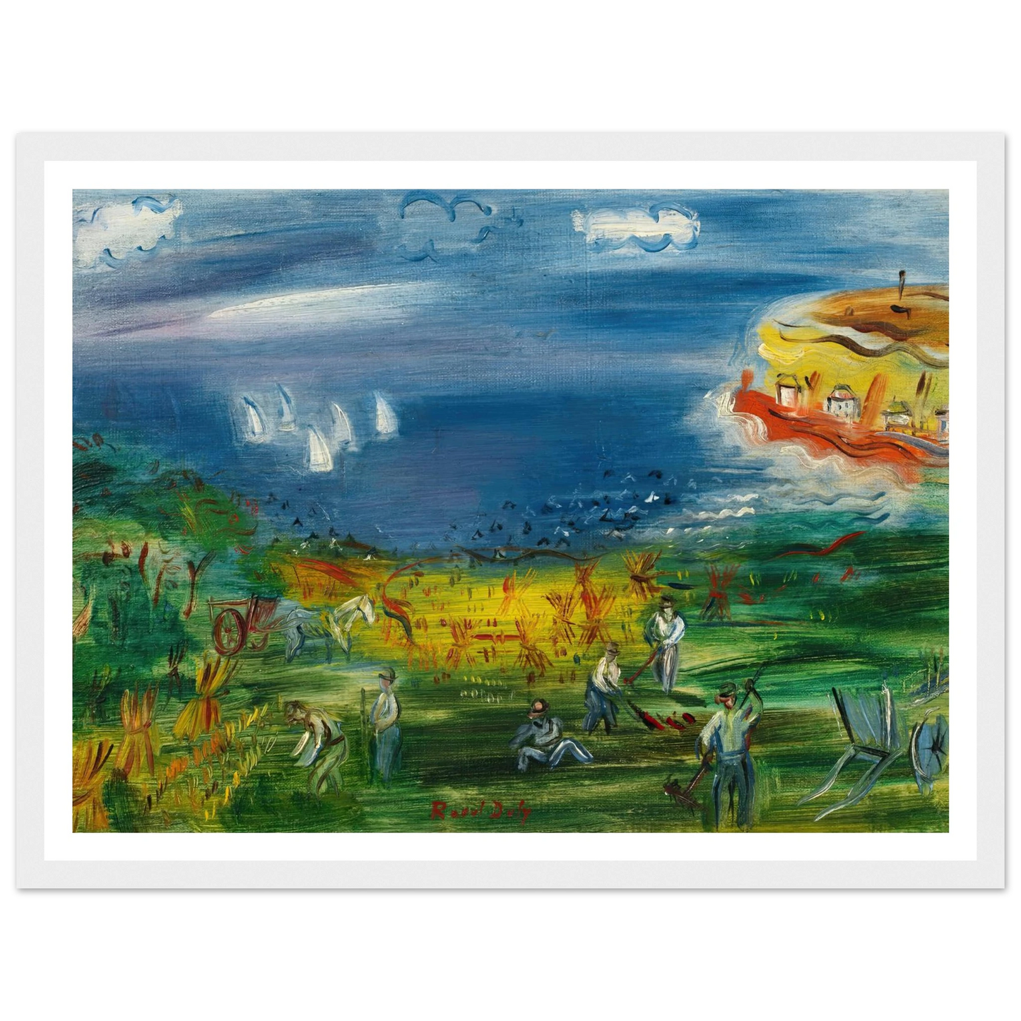 La baie de Sainte-Adresse Art Print | Raoul Dufy - Framed Poster - 30x40 cm / 12x16″ - Black frame