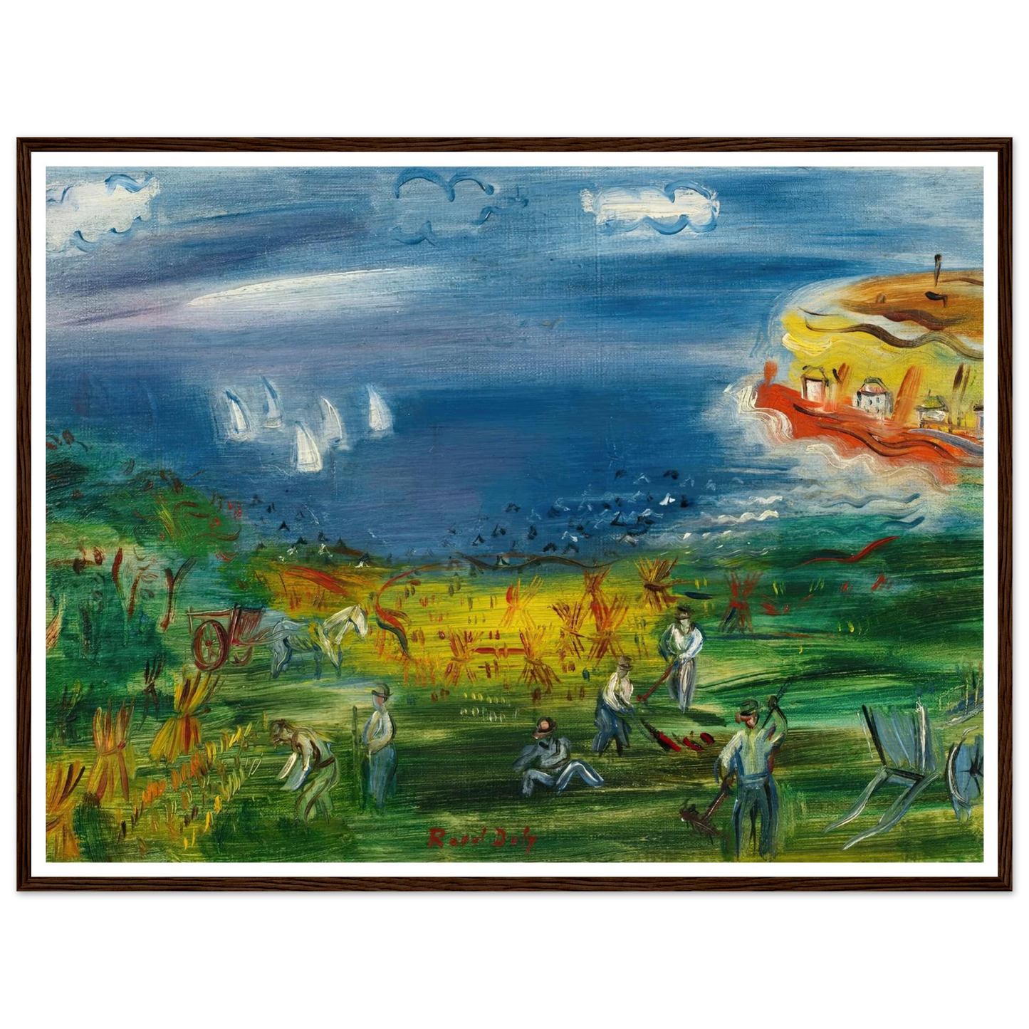 La baie de Sainte-Adresse Art Print | Raoul Dufy - Framed Poster - 30x40 cm / 12x16″ - Black frame