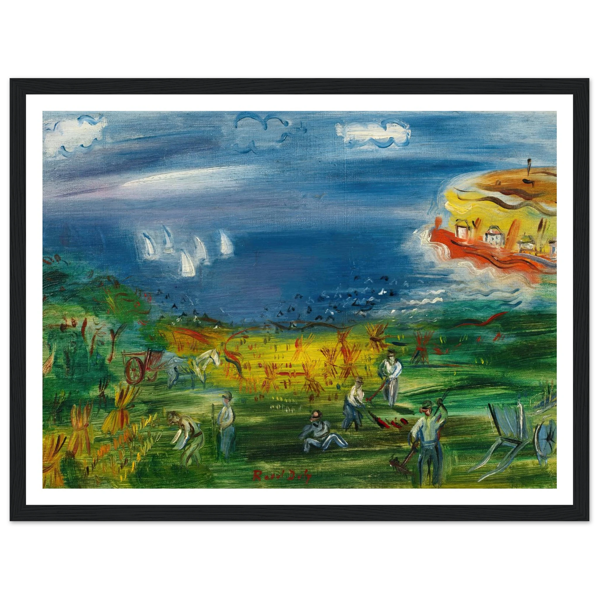 La baie de Sainte-Adresse Art Print | Raoul Dufy - Framed Poster - 30x40 cm / 12x16″ - Black frame