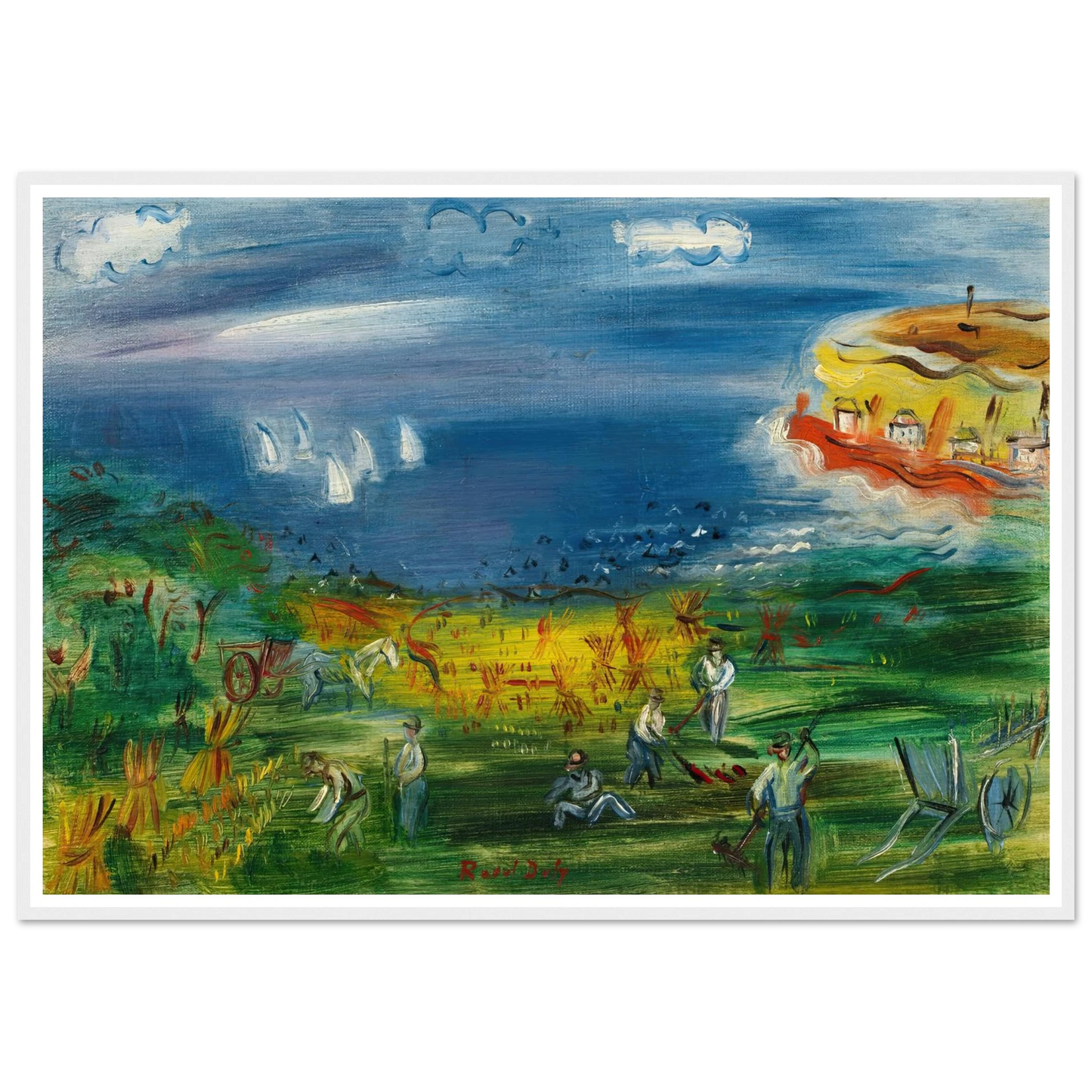 La baie de Sainte-Adresse Art Print | Raoul Dufy - Framed Poster - 30x40 cm / 12x16″ - Black frame