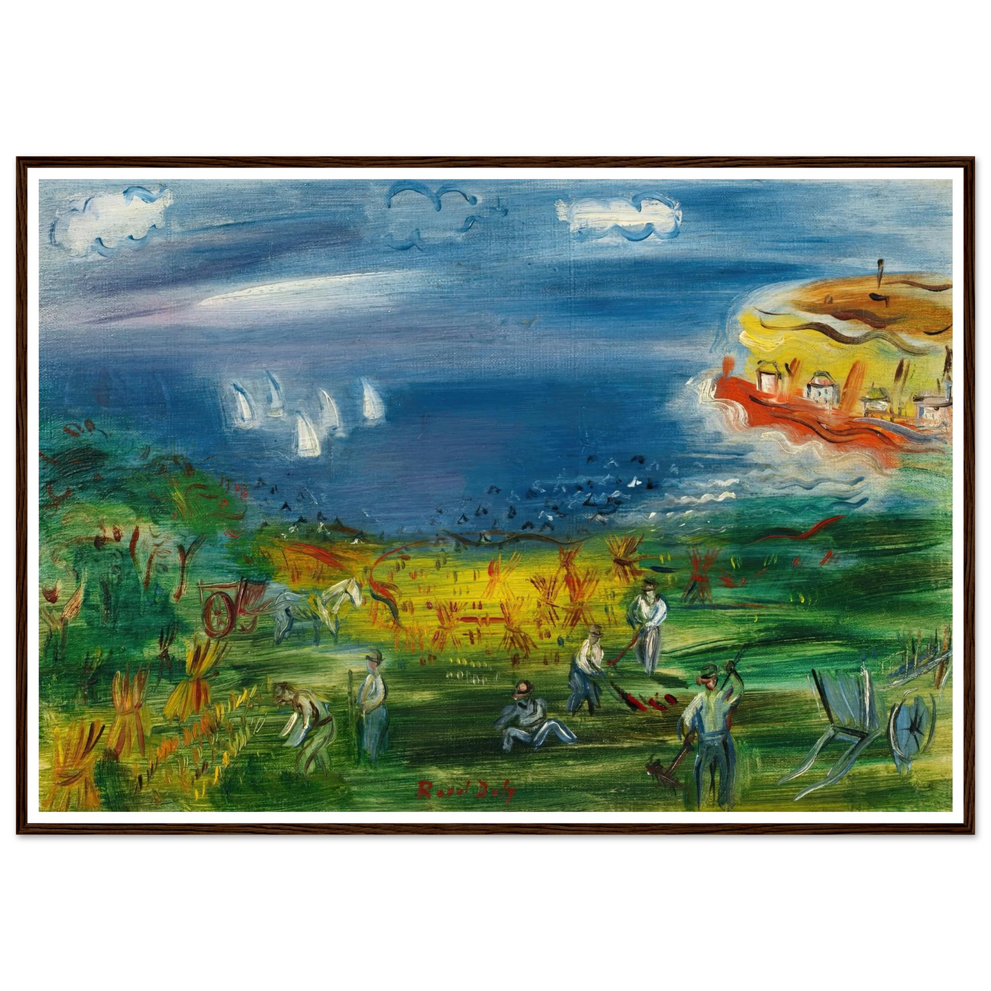 La baie de Sainte-Adresse Art Print | Raoul Dufy - Framed Poster - 30x40 cm / 12x16″ - Black frame
