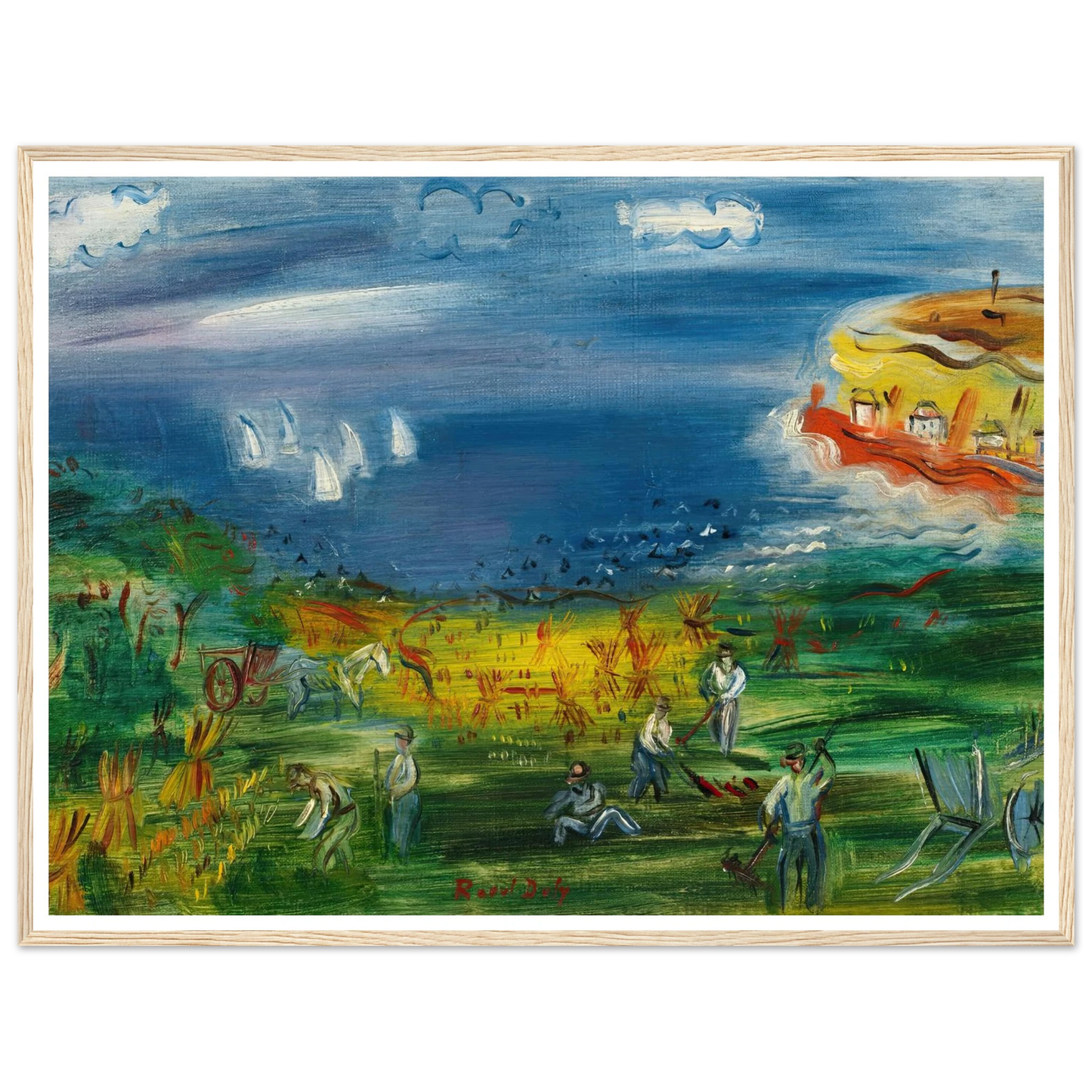 La baie de Sainte-Adresse Art Print | Raoul Dufy - Framed Poster - 30x40 cm / 12x16″ - Black frame