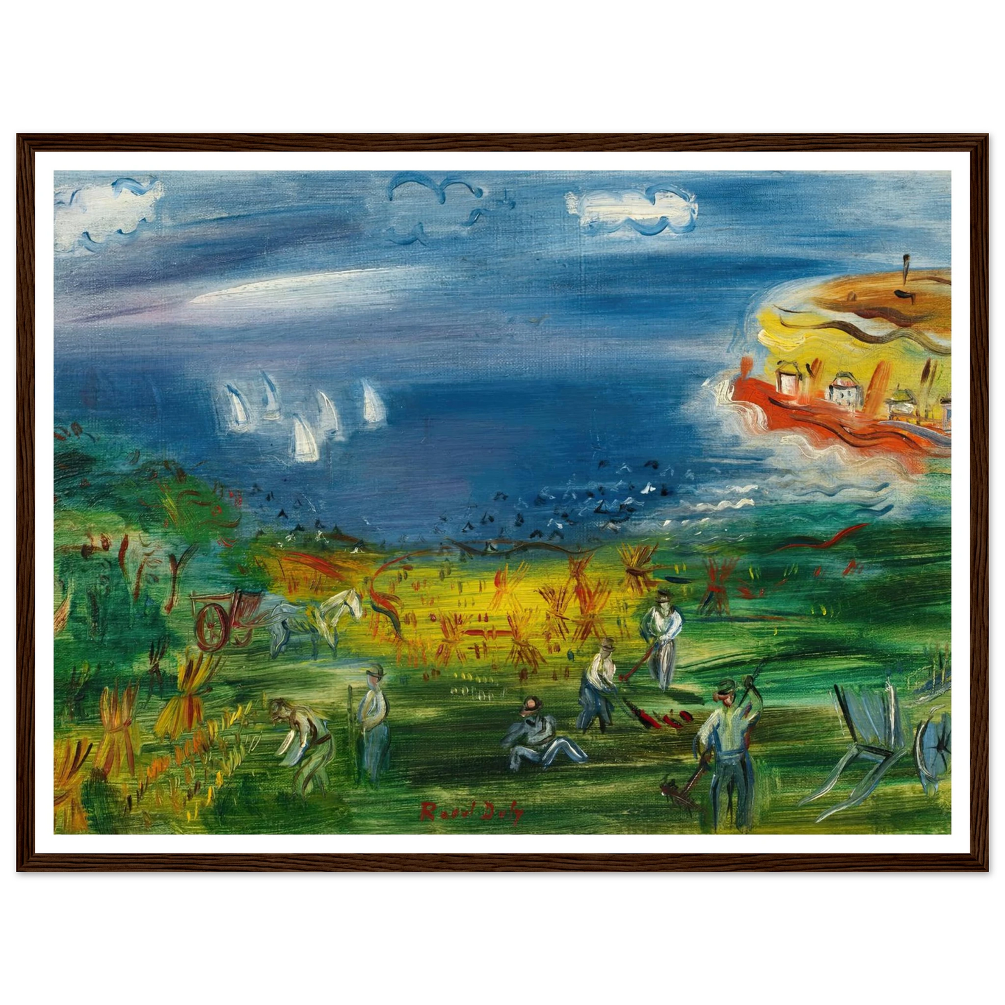 La baie de Sainte-Adresse Art Print | Raoul Dufy - Framed Poster - 30x40 cm / 12x16″ - Black frame