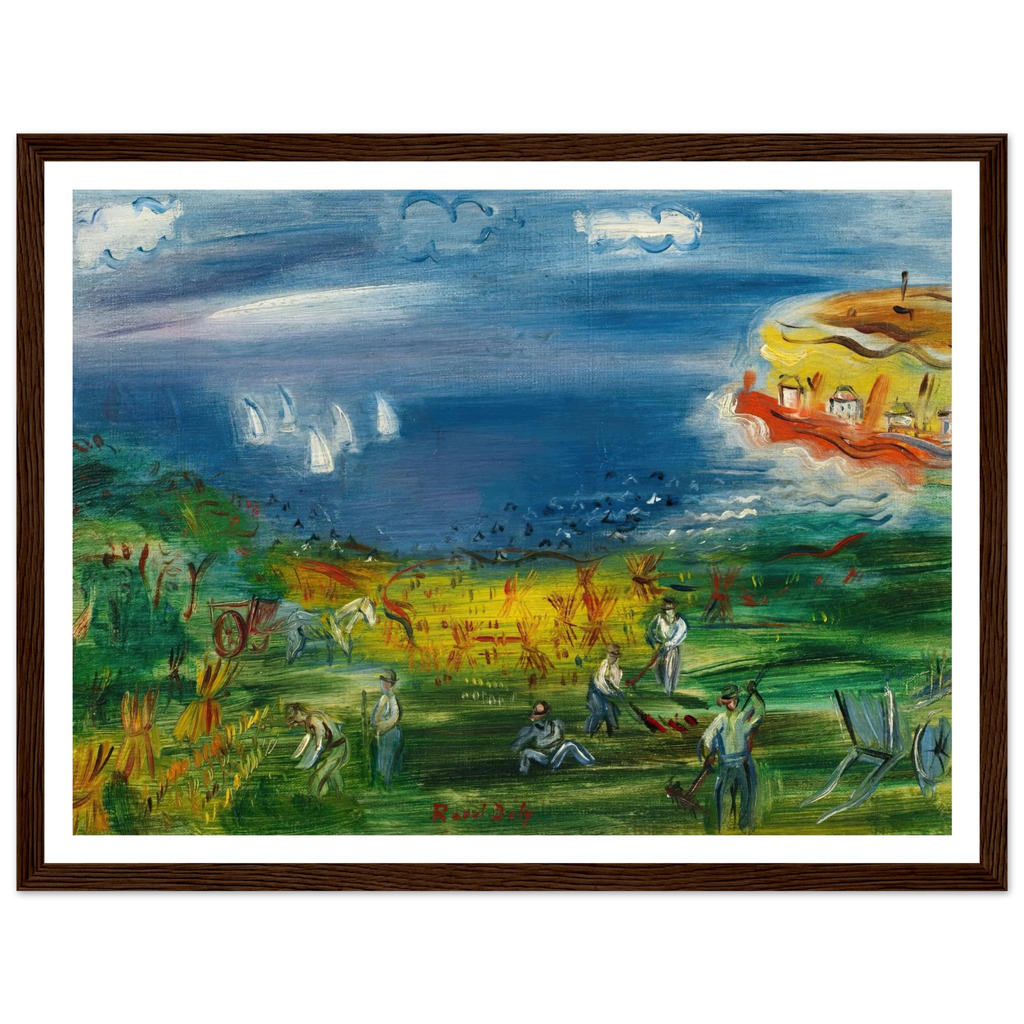La baie de Sainte-Adresse Art Print | Raoul Dufy - Framed Poster - 30x40 cm / 12x16″ - Black frame