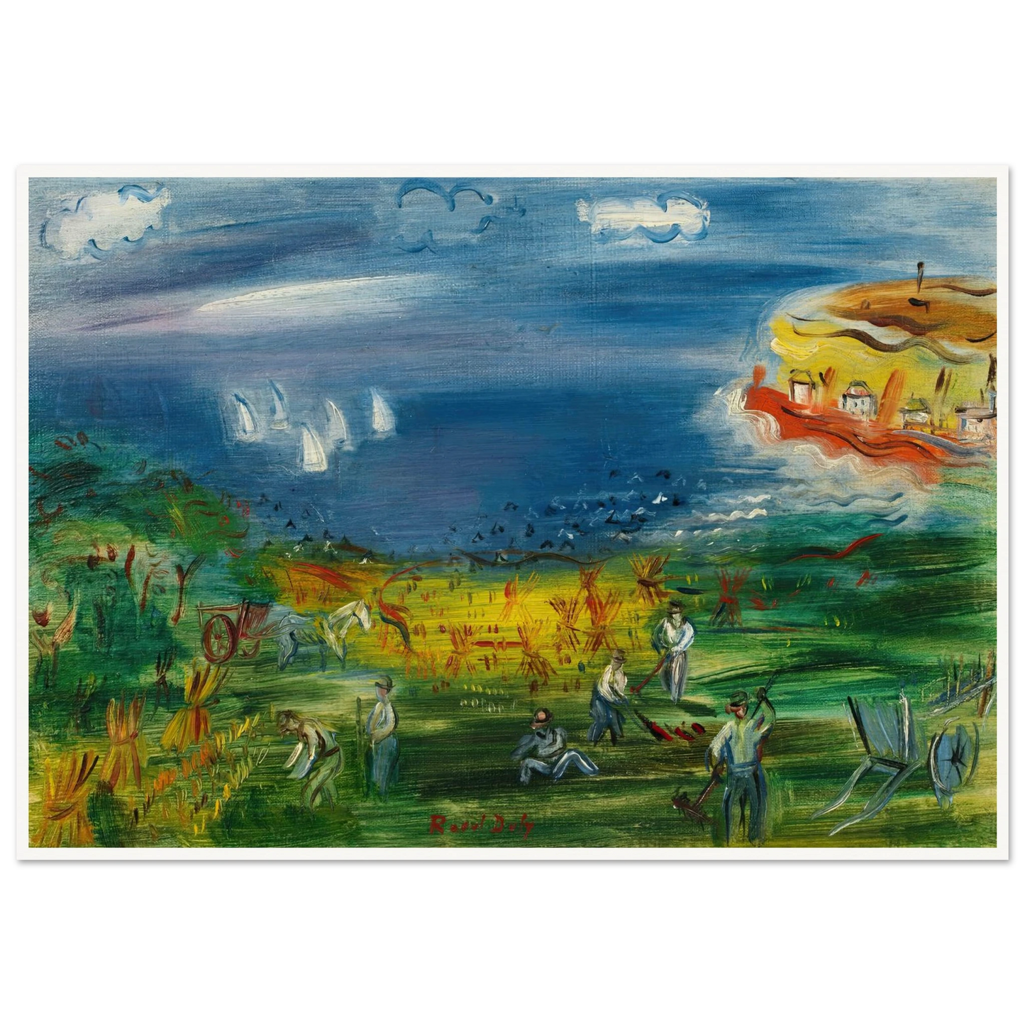 La baie de Sainte-Adresse Art Print | Raoul Dufy - Framed Poster - 30x40 cm / 12x16″ - Black frame