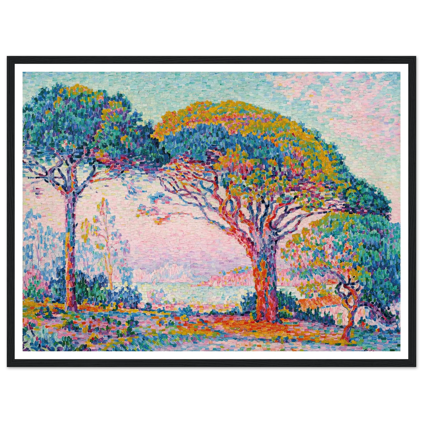 La Baie (Saint-Tropez) (1907) Art Print | Paul Signac - Framed Poster - 30x40 cm / 12x16″ - Black frame