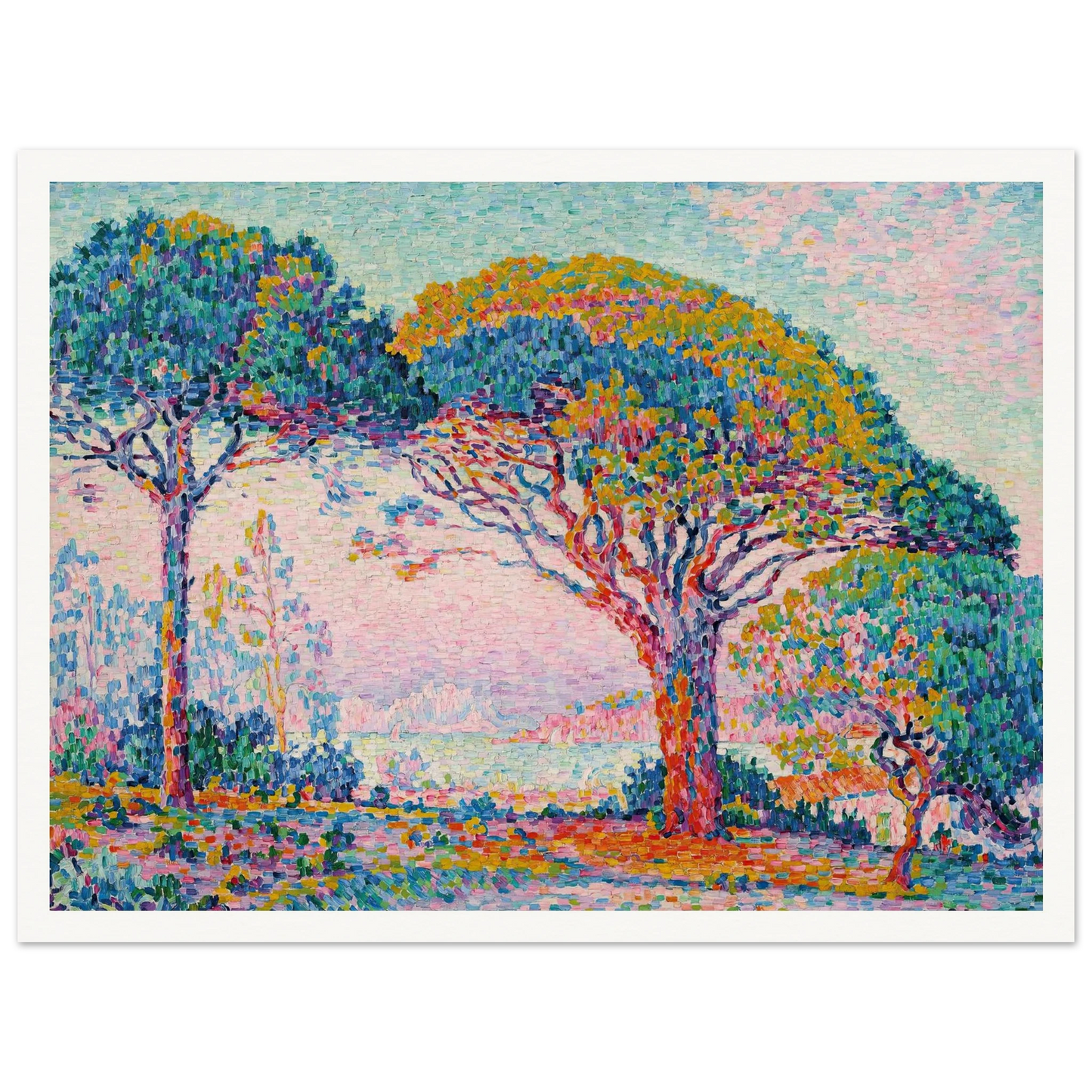 La Baie (Saint-Tropez) (1907) Art Print | Paul Signac - Framed Poster - 30x40 cm / 12x16″ - Black frame