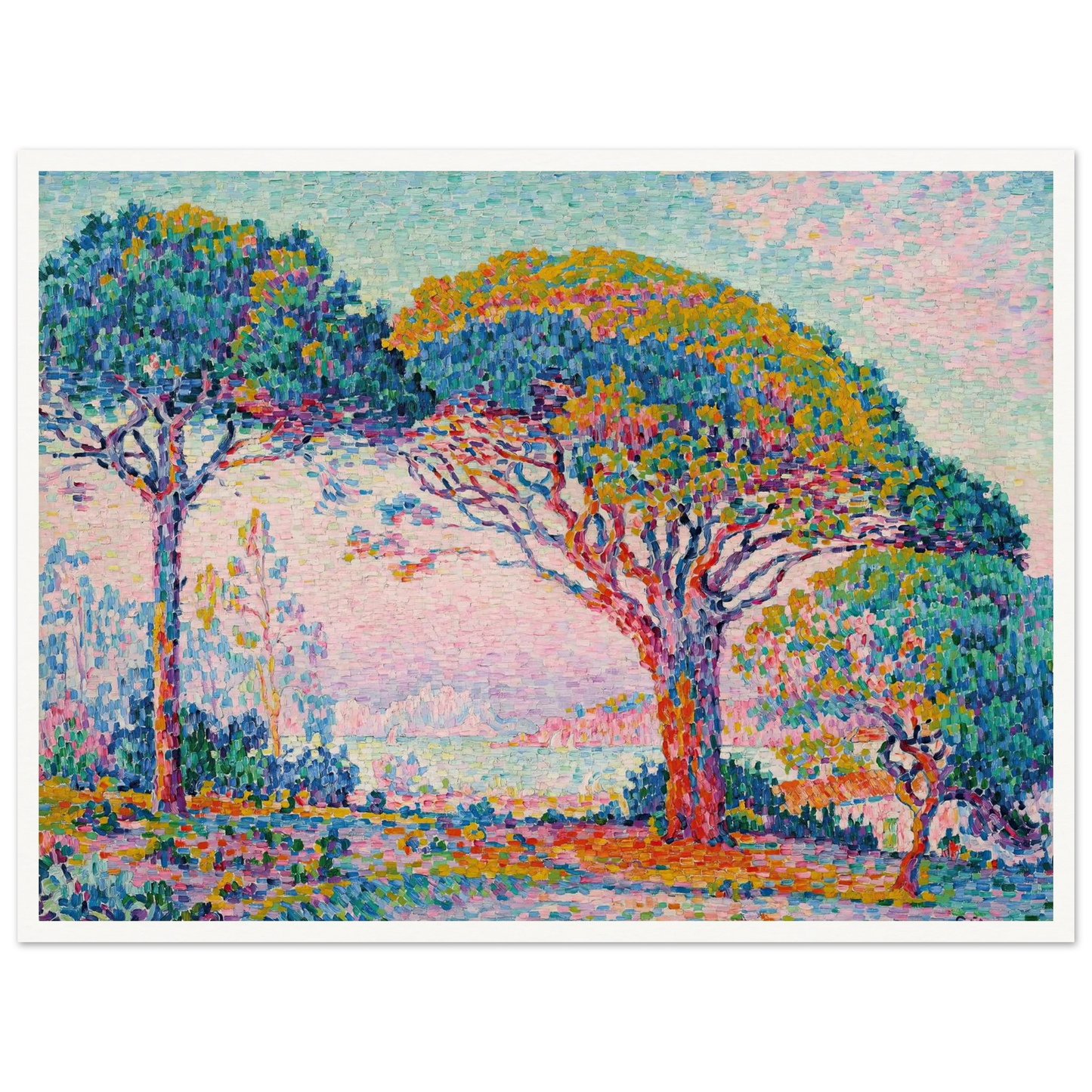 La Baie (Saint-Tropez) (1907) Art Print | Paul Signac - Framed Poster - 30x40 cm / 12x16″ - Black frame