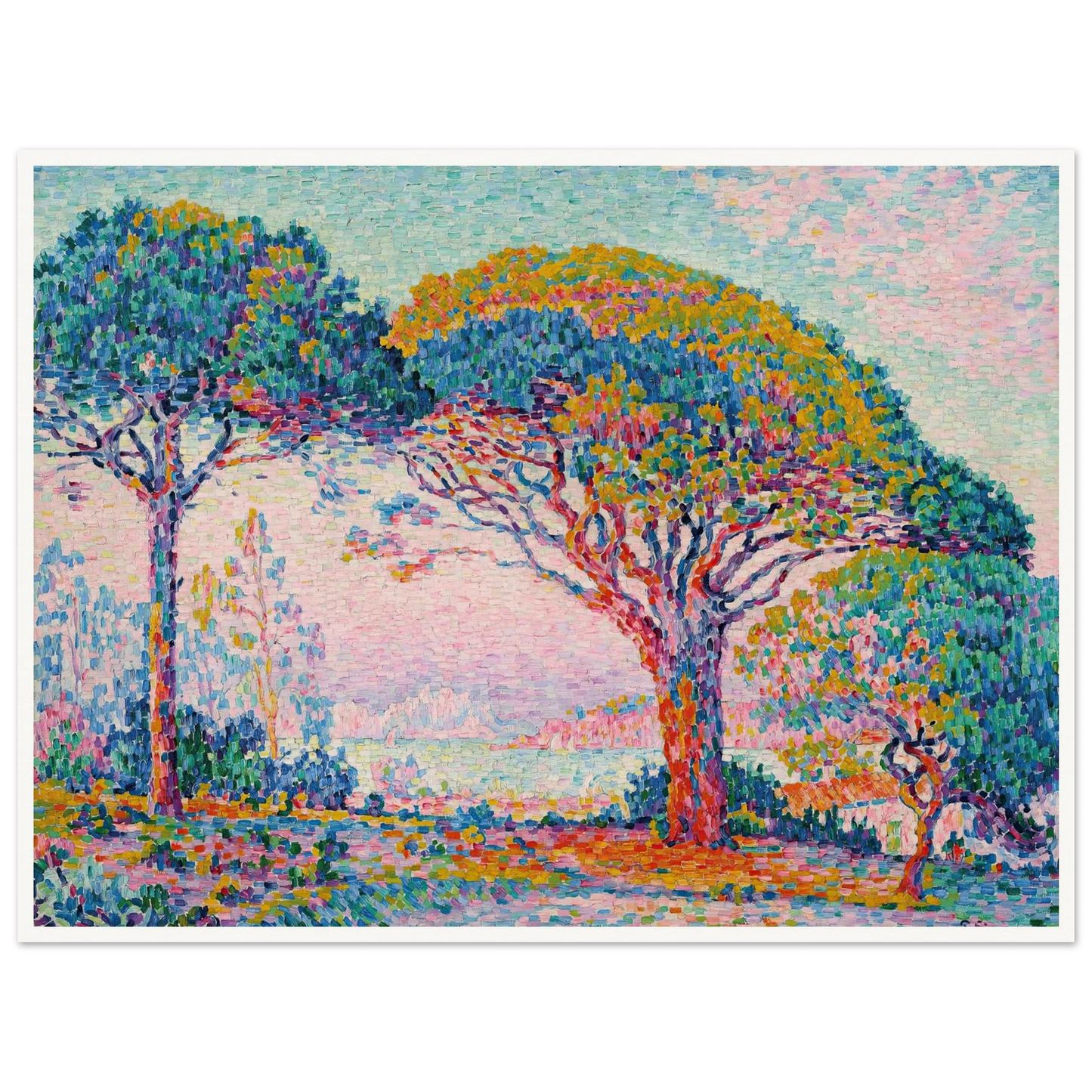 La Baie (Saint-Tropez) (1907) Art Print | Paul Signac - Framed Poster - 30x40 cm / 12x16″ - Black frame
