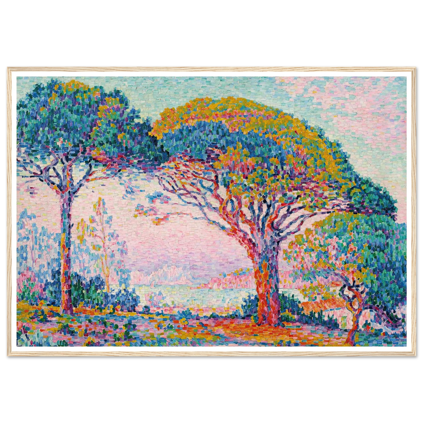 La Baie (Saint-Tropez) (1907) Art Print | Paul Signac - Framed Poster - 30x40 cm / 12x16″ - Black frame