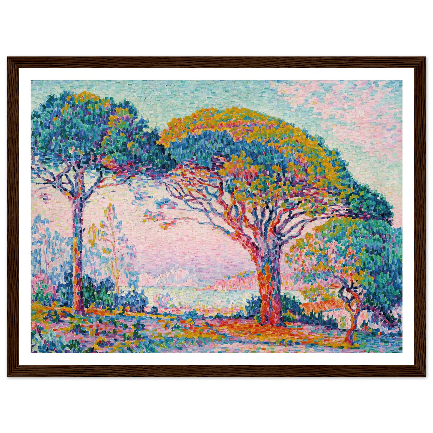 La Baie (Saint-Tropez) (1907) Art Print | Paul Signac - Framed Poster - 30x40 cm / 12x16″ - Black frame