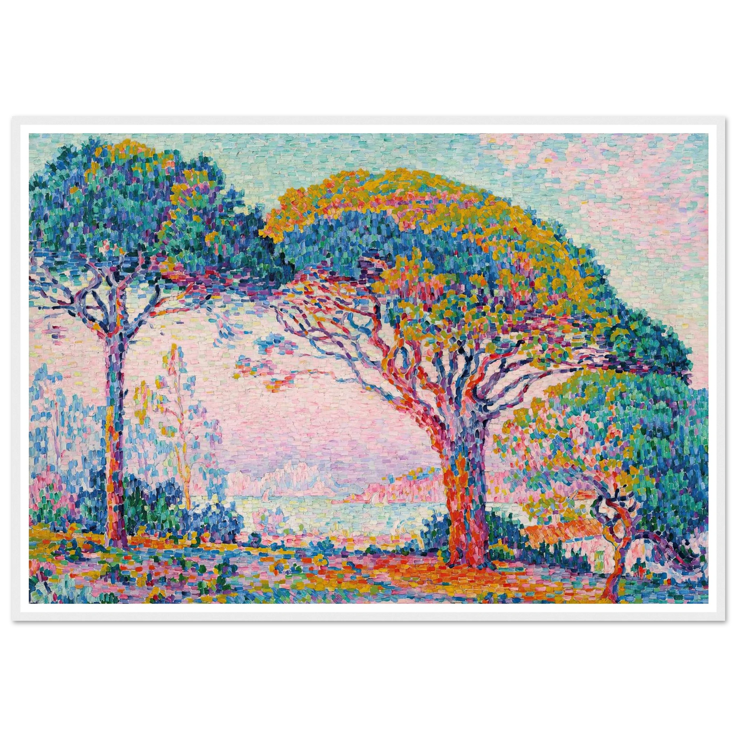 La Baie (Saint-Tropez) (1907) Art Print | Paul Signac - Framed Poster - 30x40 cm / 12x16″ - Black frame