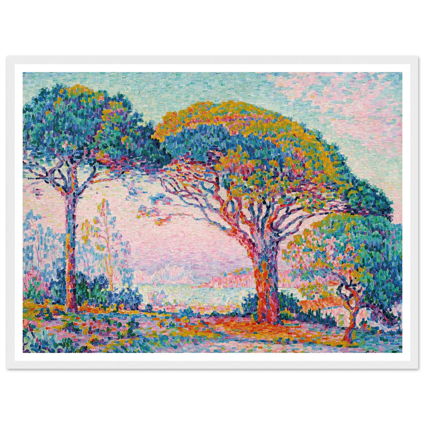 La Baie (Saint-Tropez) (1907) Art Print | Paul Signac - Framed Poster - 30x40 cm / 12x16″ - Black frame