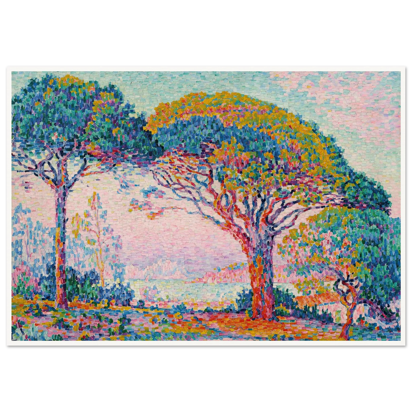 La Baie (Saint-Tropez) (1907) Art Print | Paul Signac - Framed Poster - 30x40 cm / 12x16″ - Black frame