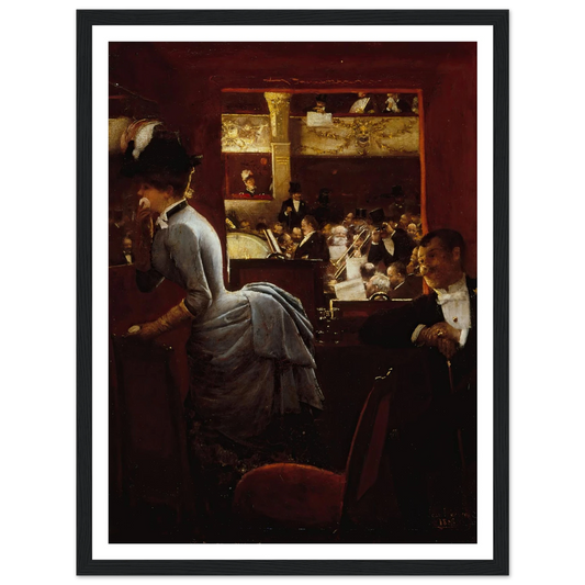 La Baignoire, au théâtre des Variétés (1883) Art Print | Jean Beraud - Framed Poster - 30x40 cm / 12x16″ - Black frame