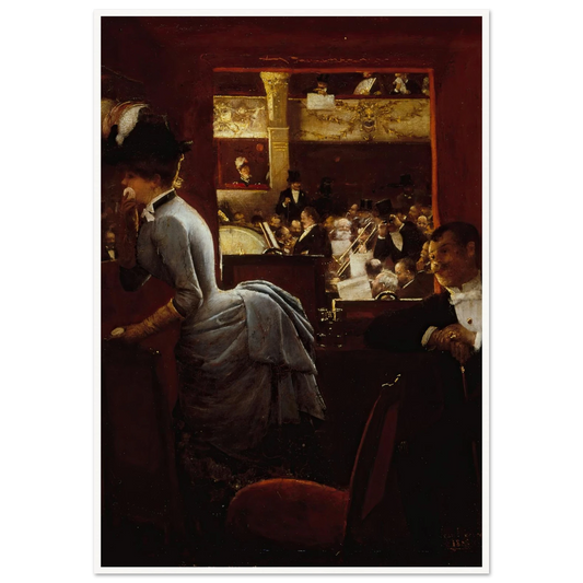 La Baignoire, au théâtre des Variétés (1883) Art Print | Jean Beraud - Framed Poster - 30x40 cm / 12x16″ - Black frame