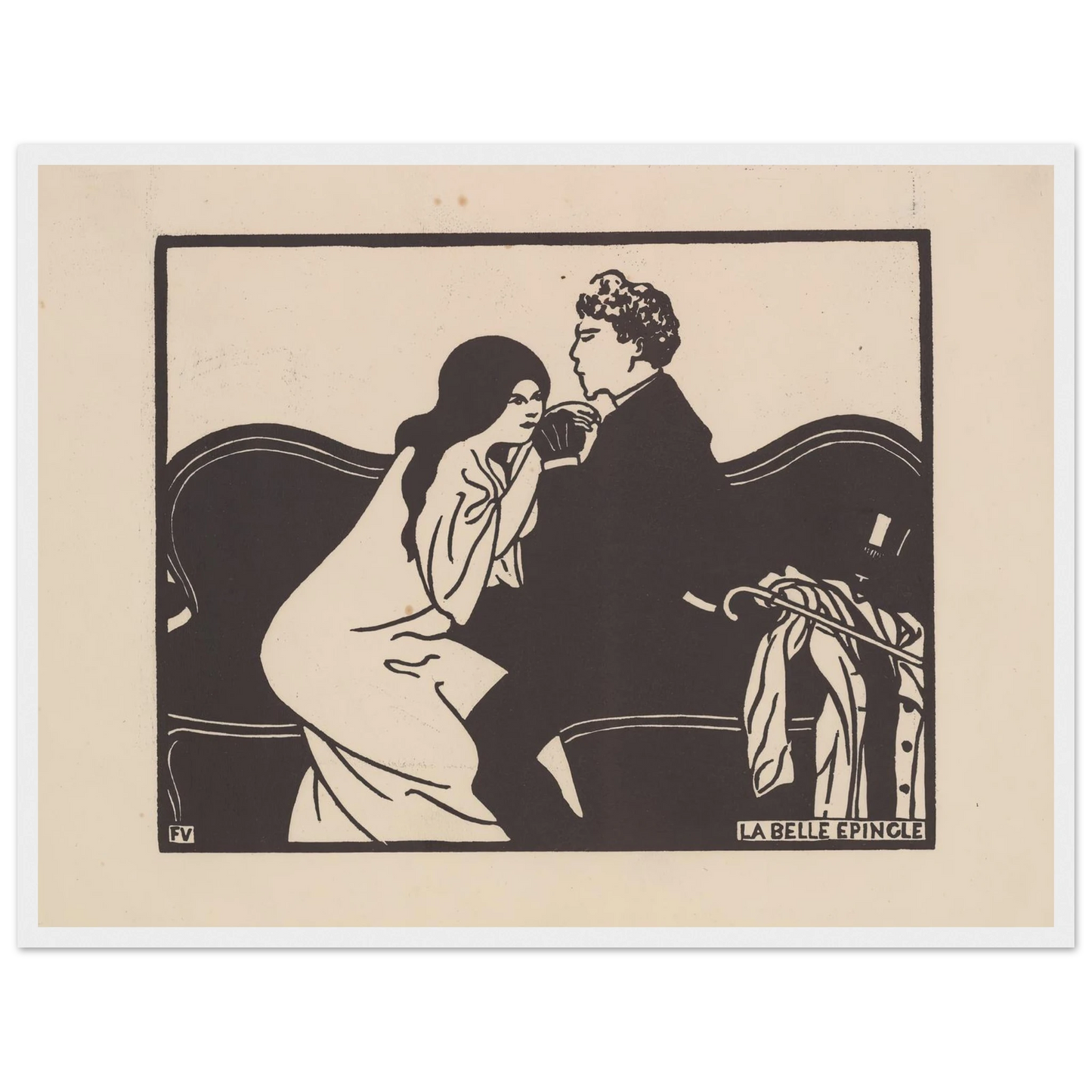 La belle épingle Art Print | Felix Vallotton - Framed Poster - 30x40 cm / 12x16″ - Black frame