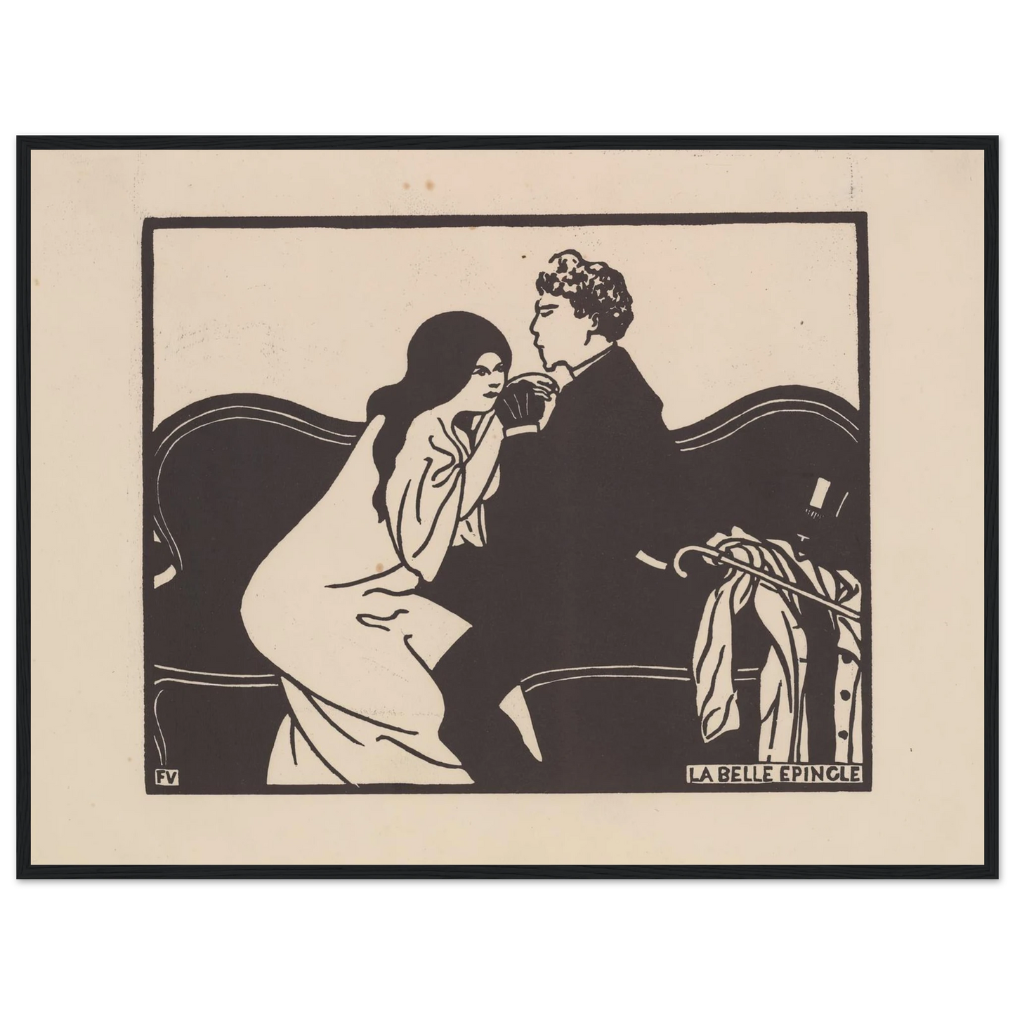 La belle épingle Art Print | Felix Vallotton - Framed Poster - 30x40 cm / 12x16″ - Black frame