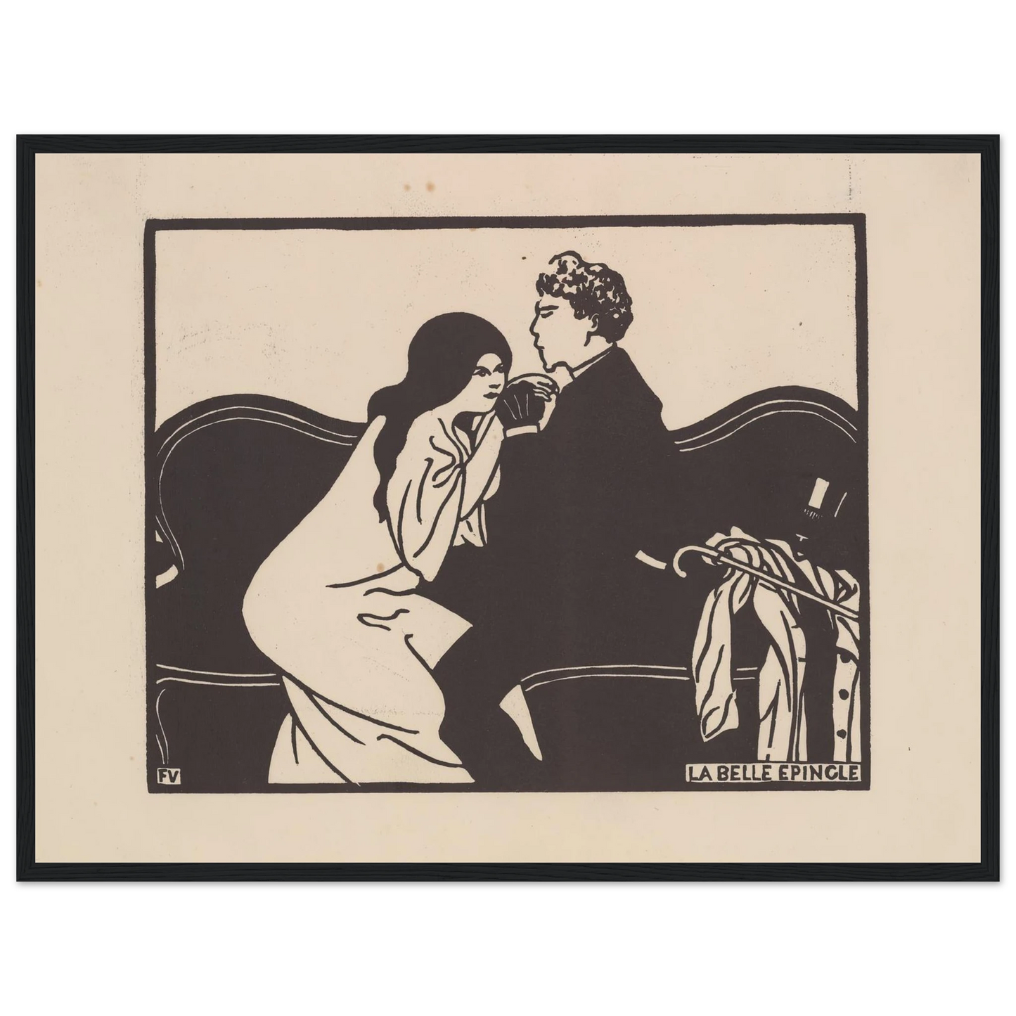 La belle épingle Art Print | Felix Vallotton - Framed Poster - 30x40 cm / 12x16″ - Black frame