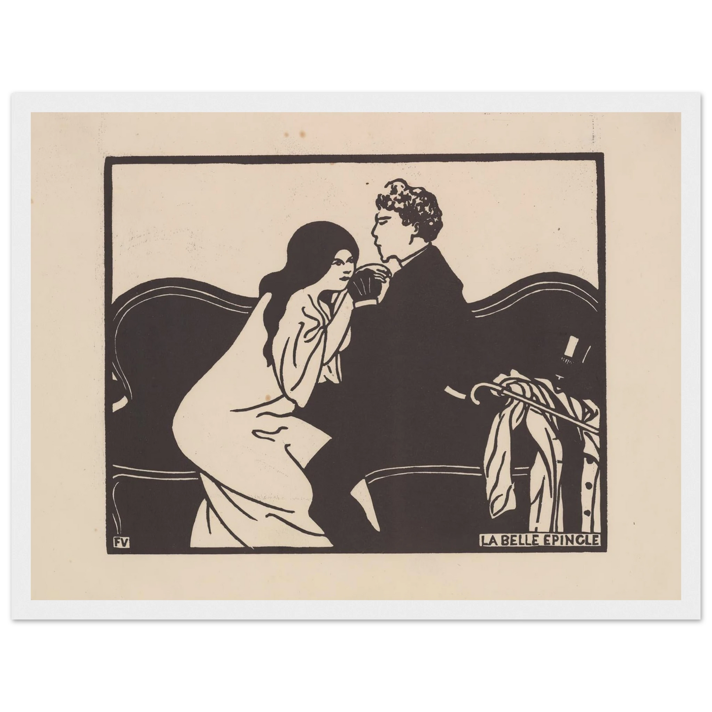 La belle épingle Art Print | Felix Vallotton - Framed Poster - 30x40 cm / 12x16″ - Black frame