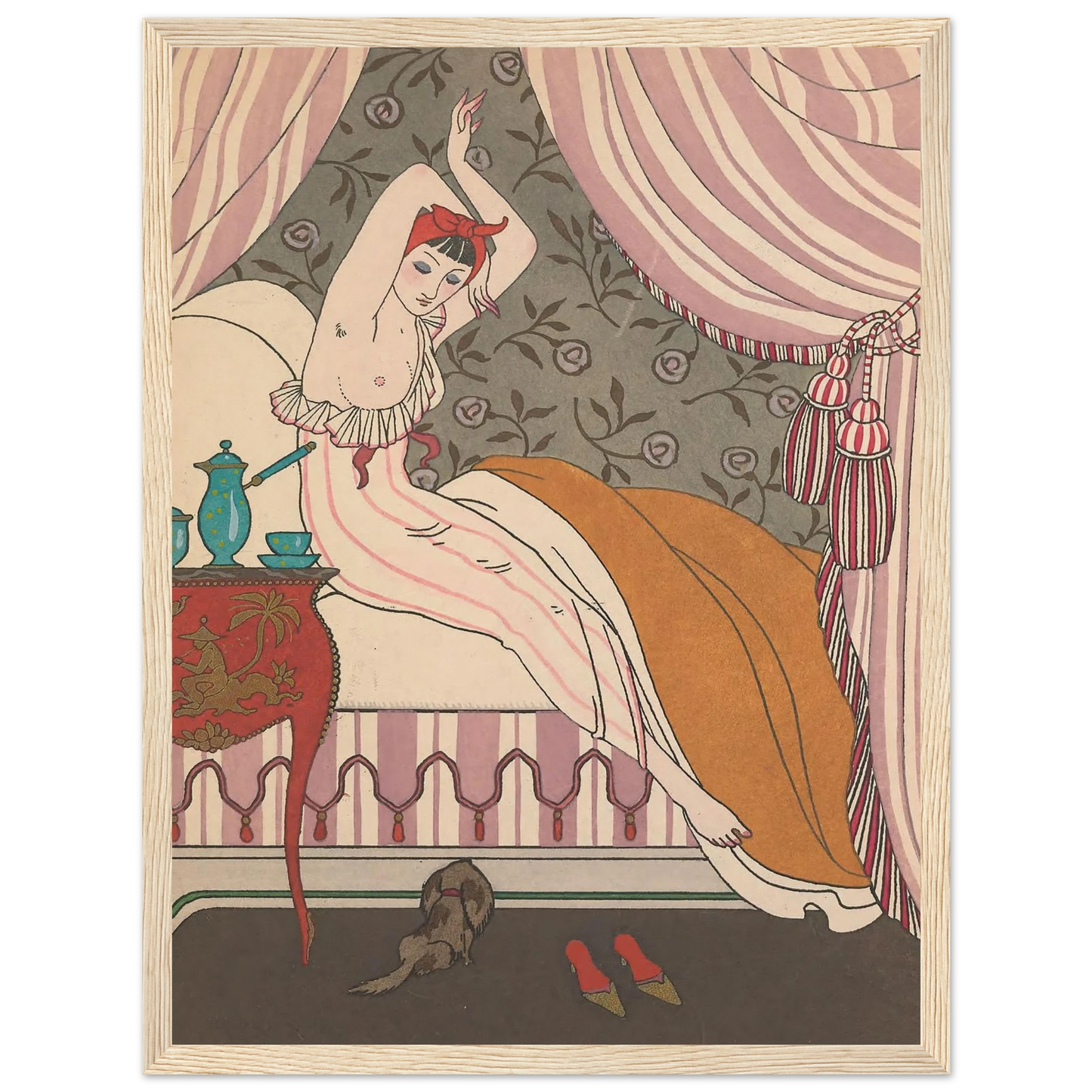 La Belle Matineuse (1914) Art Print | George Barbier - Framed Poster - 30x40 cm / 12x16″ - Black frame