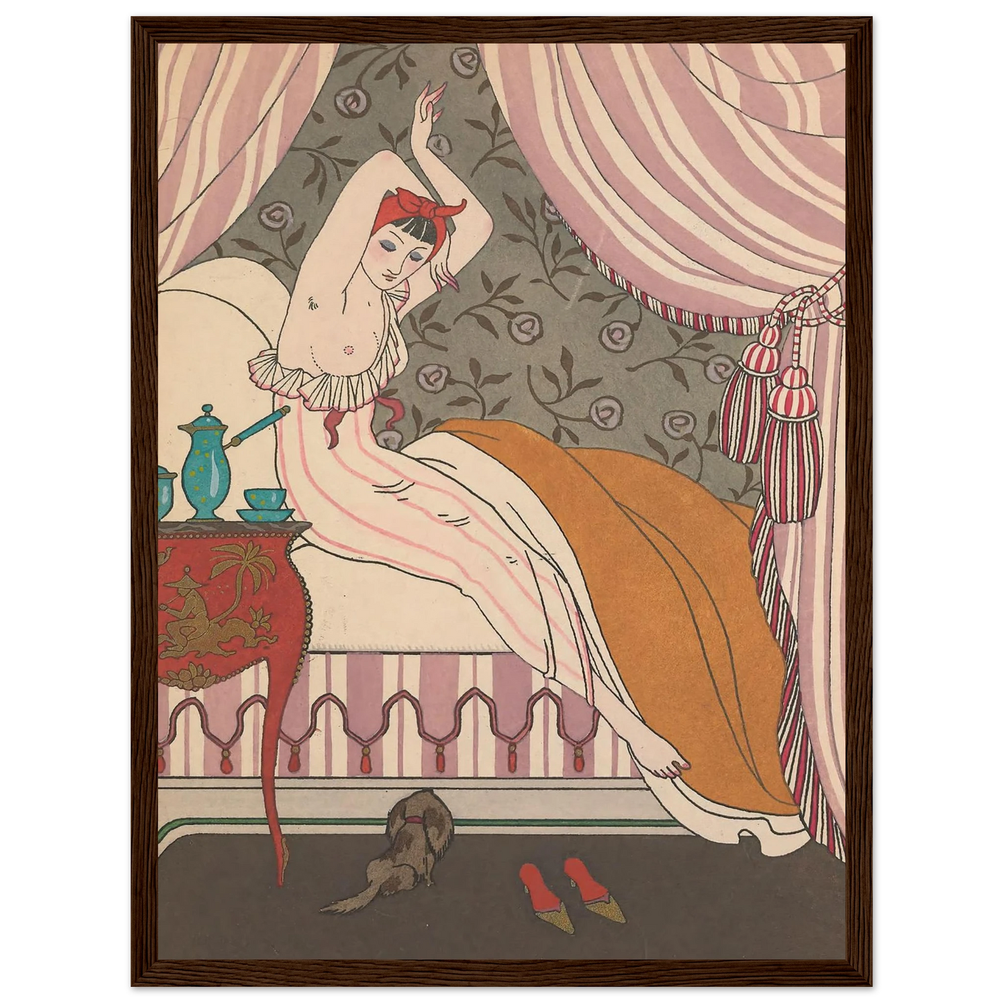 La Belle Matineuse (1914) Art Print | George Barbier - Framed Poster - 30x40 cm / 12x16″ - Black frame