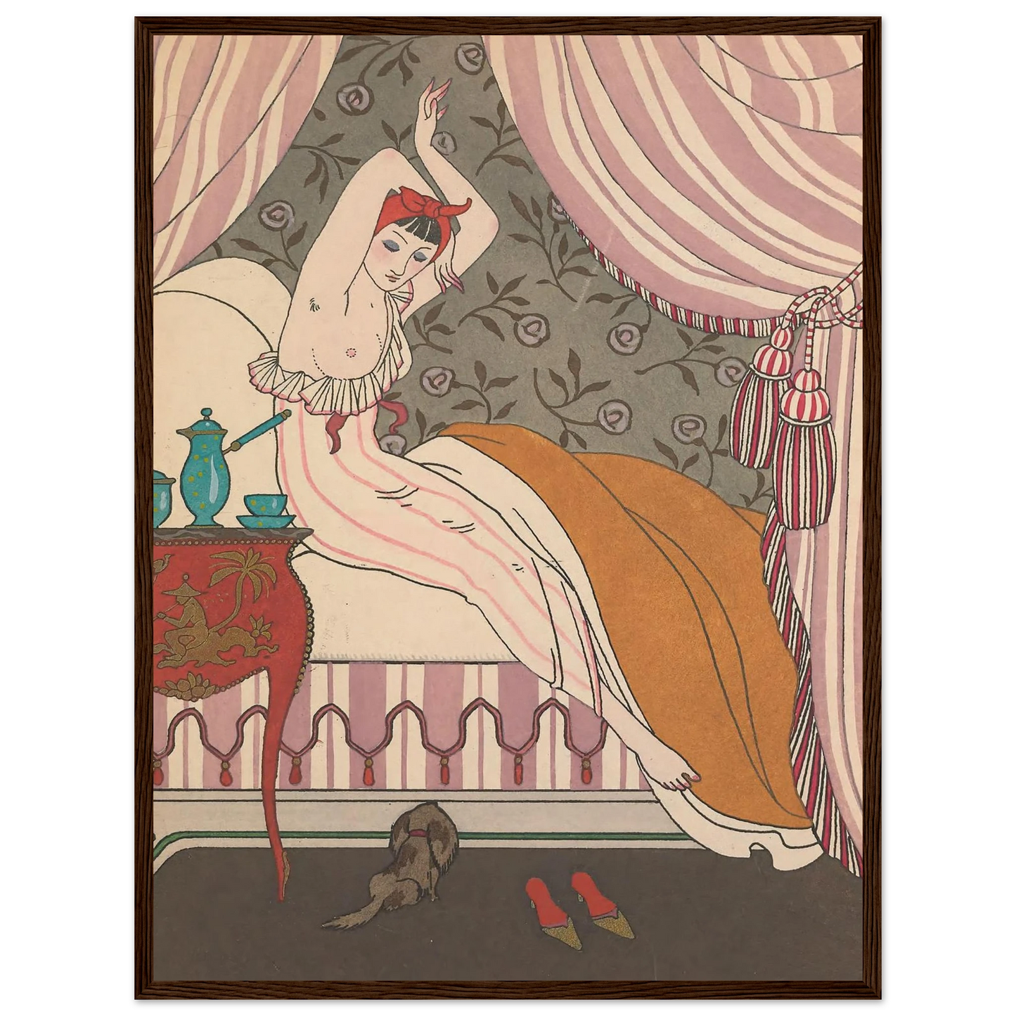 La Belle Matineuse (1914) Art Print | George Barbier - Framed Poster - 30x40 cm / 12x16″ - Black frame