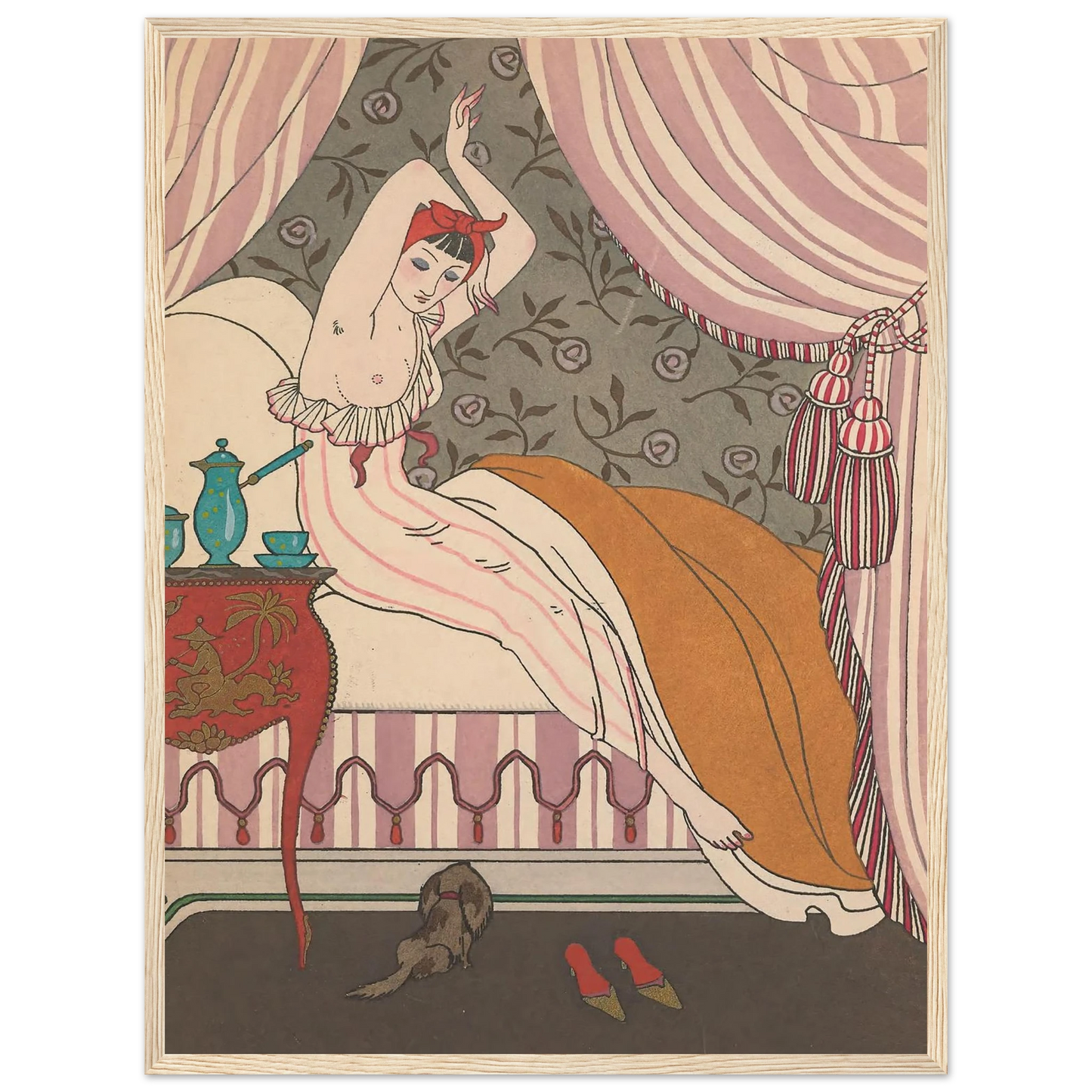 La Belle Matineuse (1914) Art Print | George Barbier - Framed Poster - 30x40 cm / 12x16″ - Black frame