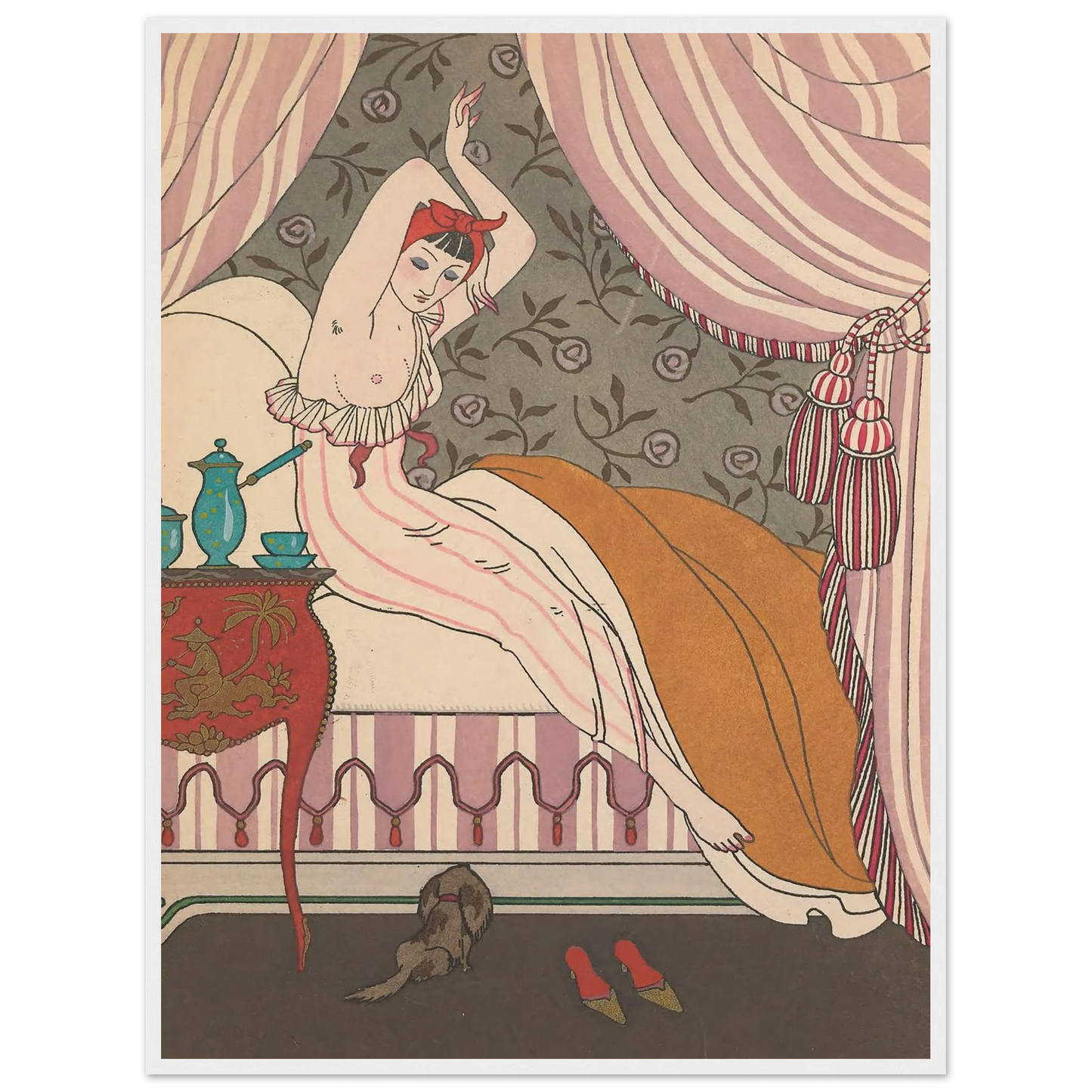 La Belle Matineuse (1914) Art Print | George Barbier - Framed Poster - 30x40 cm / 12x16″ - Black frame