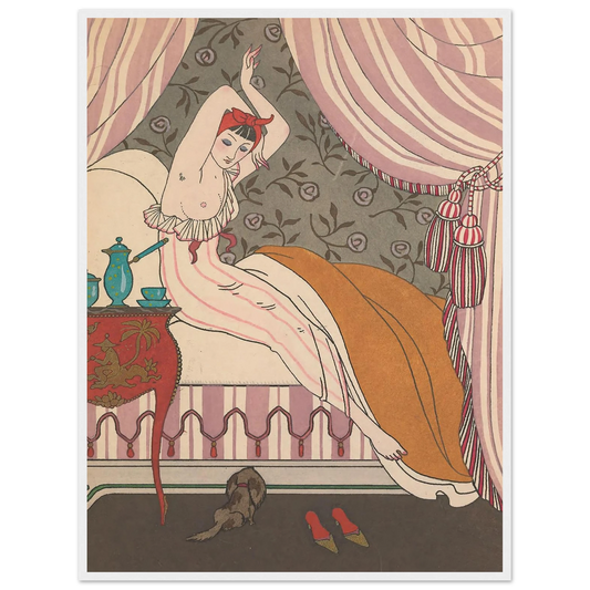 La Belle Matineuse (1914) Art Print | George Barbier - Framed Poster - 30x40 cm / 12x16″ - Black frame