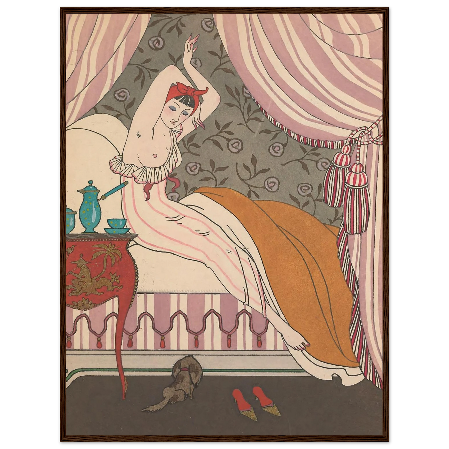La Belle Matineuse (1914) Art Print | George Barbier - Framed Poster - 30x40 cm / 12x16″ - Black frame