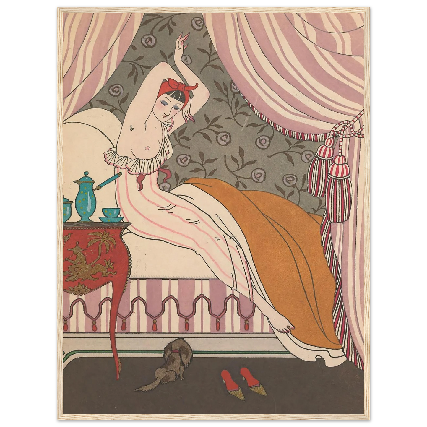 La Belle Matineuse (1914) Art Print | George Barbier - Framed Poster - 30x40 cm / 12x16″ - Black frame