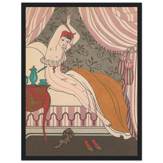 La Belle Matineuse (1914) Art Print | George Barbier - Framed Poster - 30x40 cm / 12x16″ - Black frame