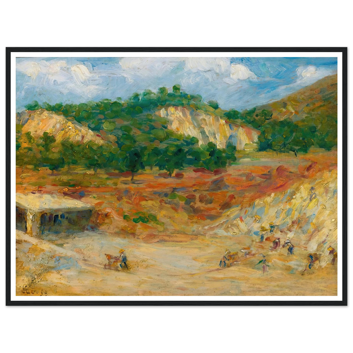 La Carrière (1899) Art Print | Maximilien Luce - Framed Poster - 30x40 cm / 12x16″ - Black frame