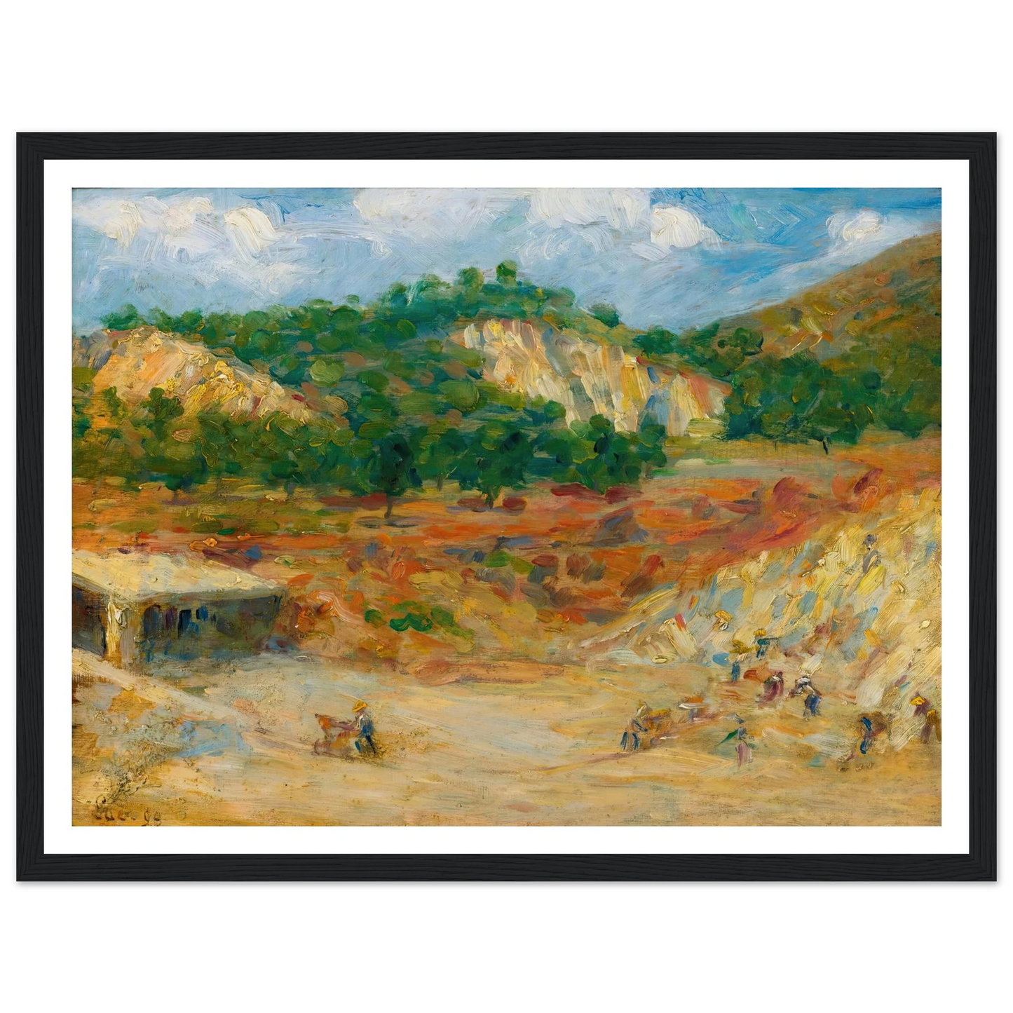 La Carrière (1899) Art Print | Maximilien Luce - Framed Poster - 30x40 cm / 12x16″ - Black frame