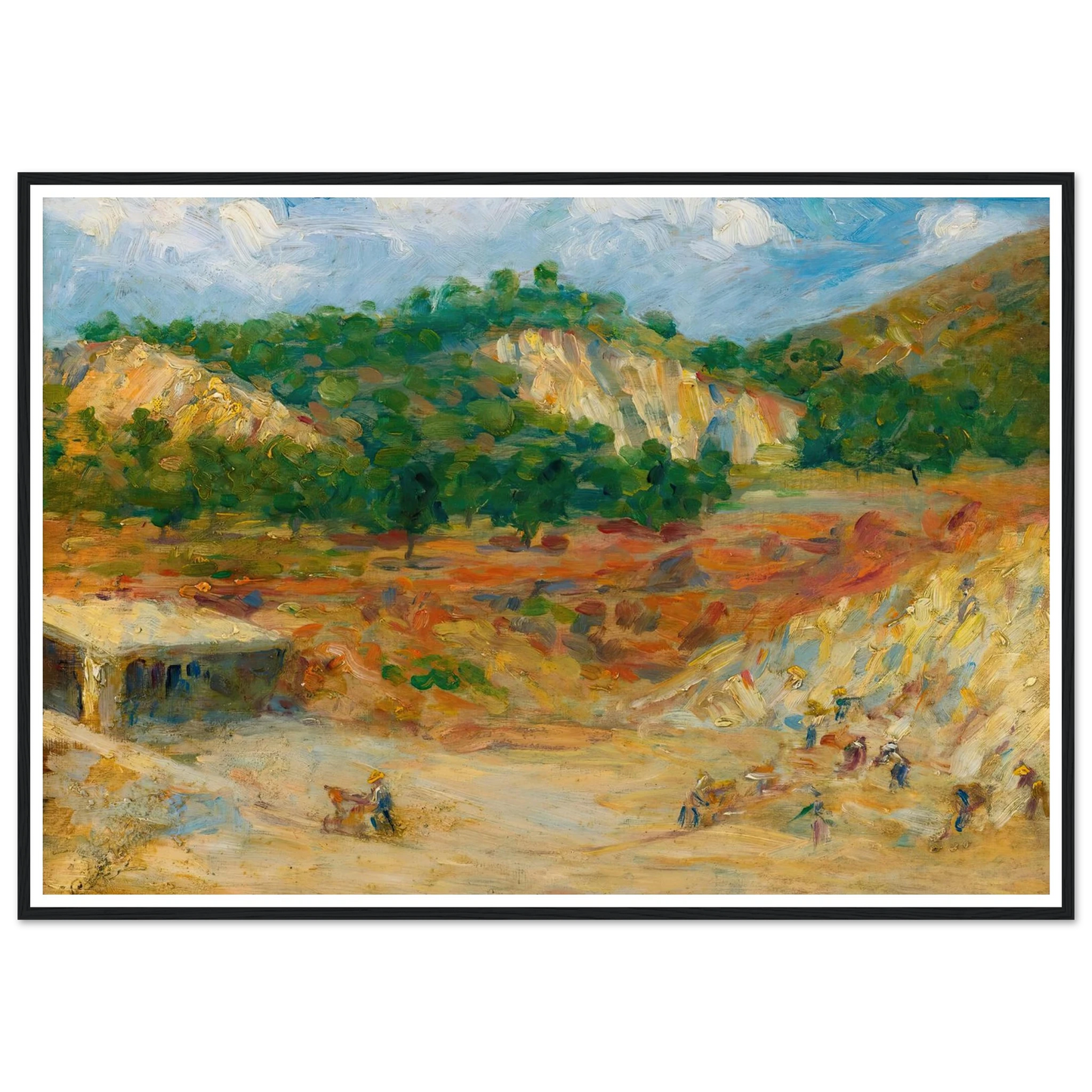 La Carrière (1899) Art Print | Maximilien Luce - Framed Poster - 30x40 cm / 12x16″ - Black frame