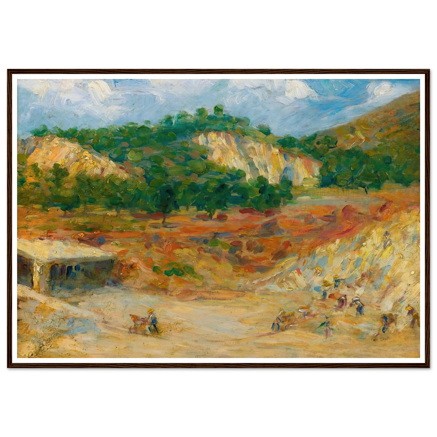 La Carrière (1899) Art Print | Maximilien Luce - Framed Poster - 30x40 cm / 12x16″ - Black frame