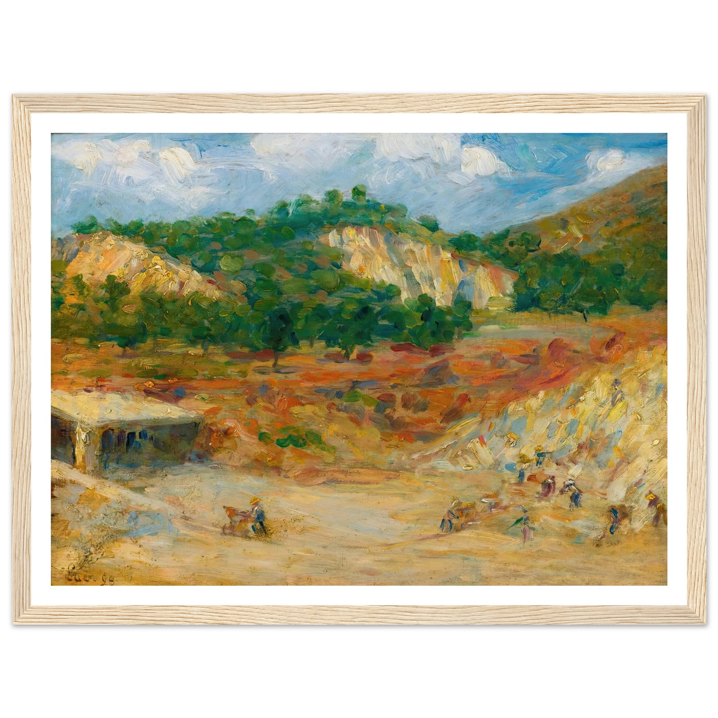 La Carrière (1899) Art Print | Maximilien Luce - Framed Poster - 30x40 cm / 12x16″ - Black frame