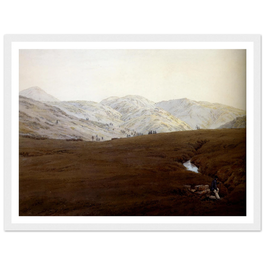 La Cascade crayon et aquarelle (1831) Art Print | Caspar David Friedrich - Framed Poster - 30x40 cm / 12x16″ - Black frame