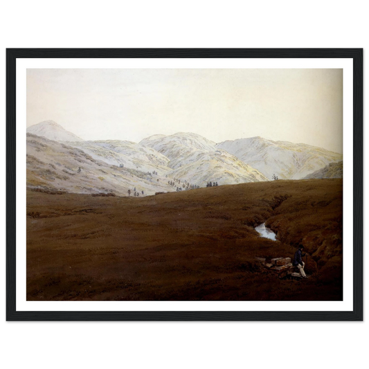 La Cascade crayon et aquarelle (1831) Art Print | Caspar David Friedrich - Framed Poster - 30x40 cm / 12x16″ - Black frame