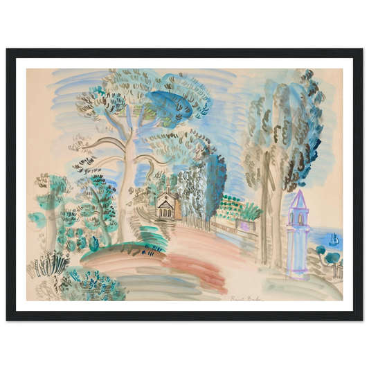 La Chapelle à Golfe Juan (circa 1923) Art Print | Raoul Dufy - Framed Poster - 30x40 cm / 12x16″ - Black frame